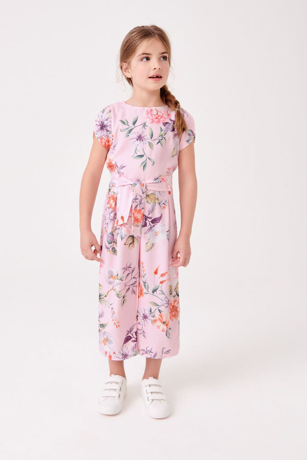 Pink Floral Print Jumpsuit (3-16yrs)