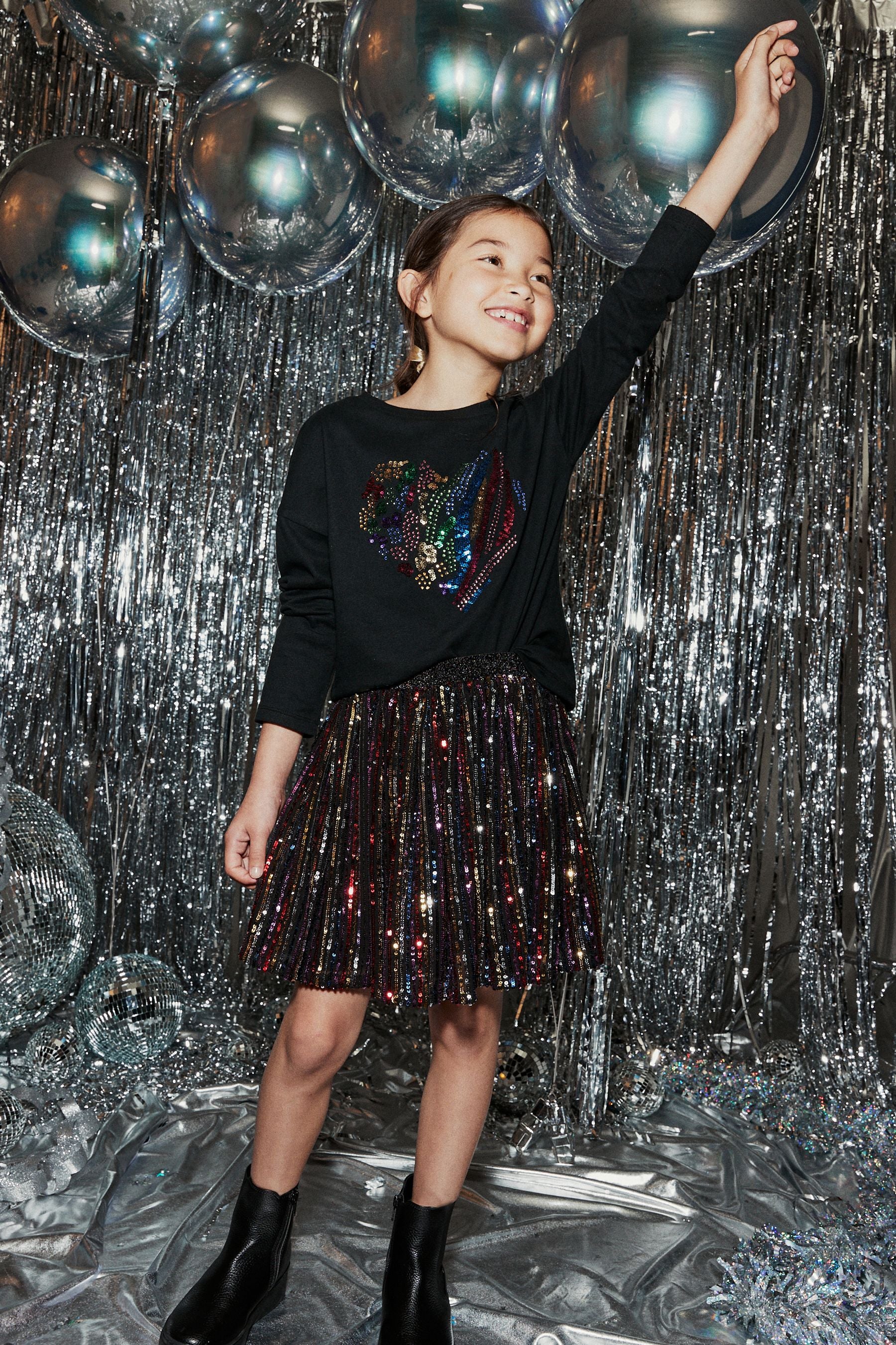 Rainbow Stripe Sequin Skirt (3-16yrs)