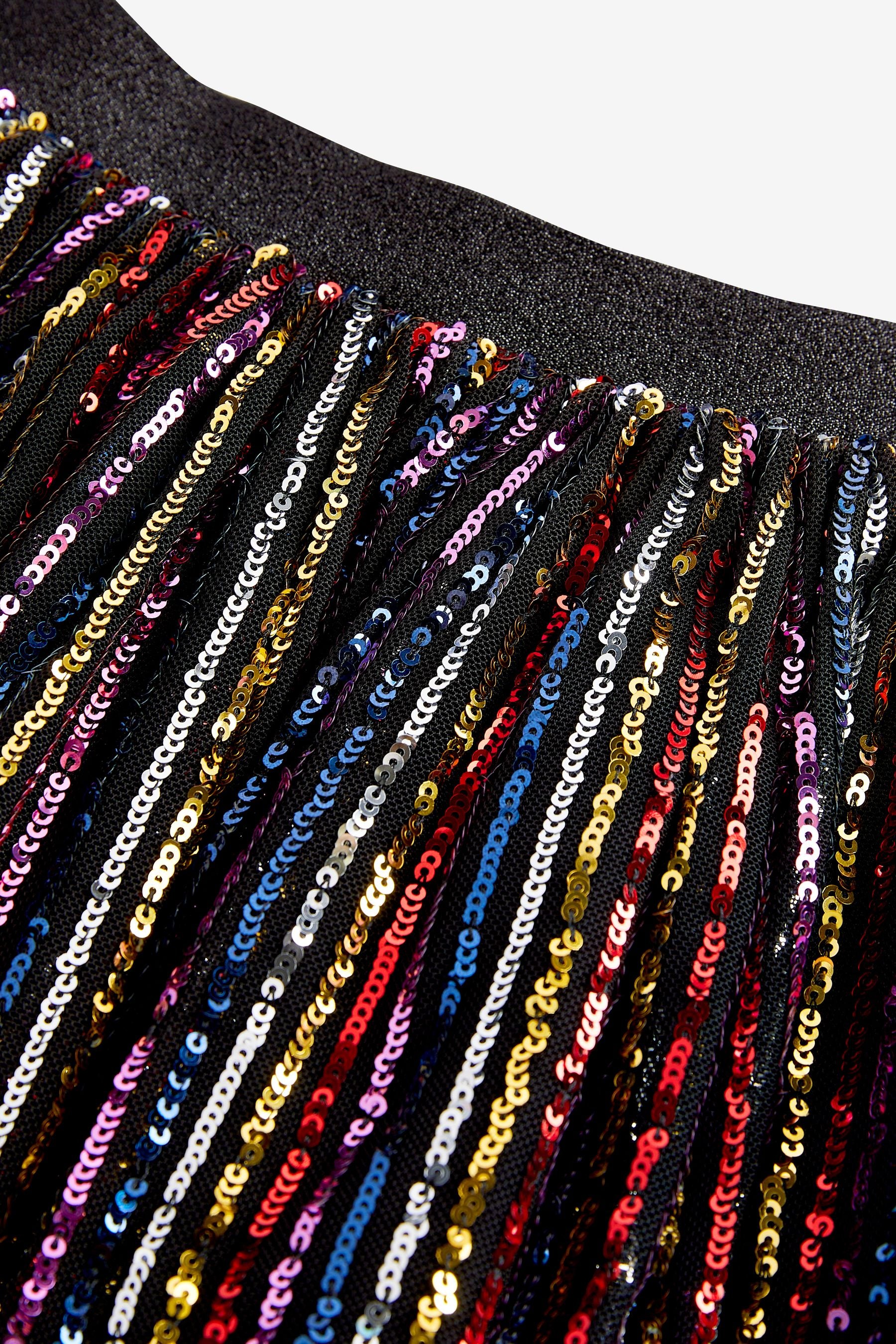 Rainbow Stripe Sequin Skirt (3-16yrs)