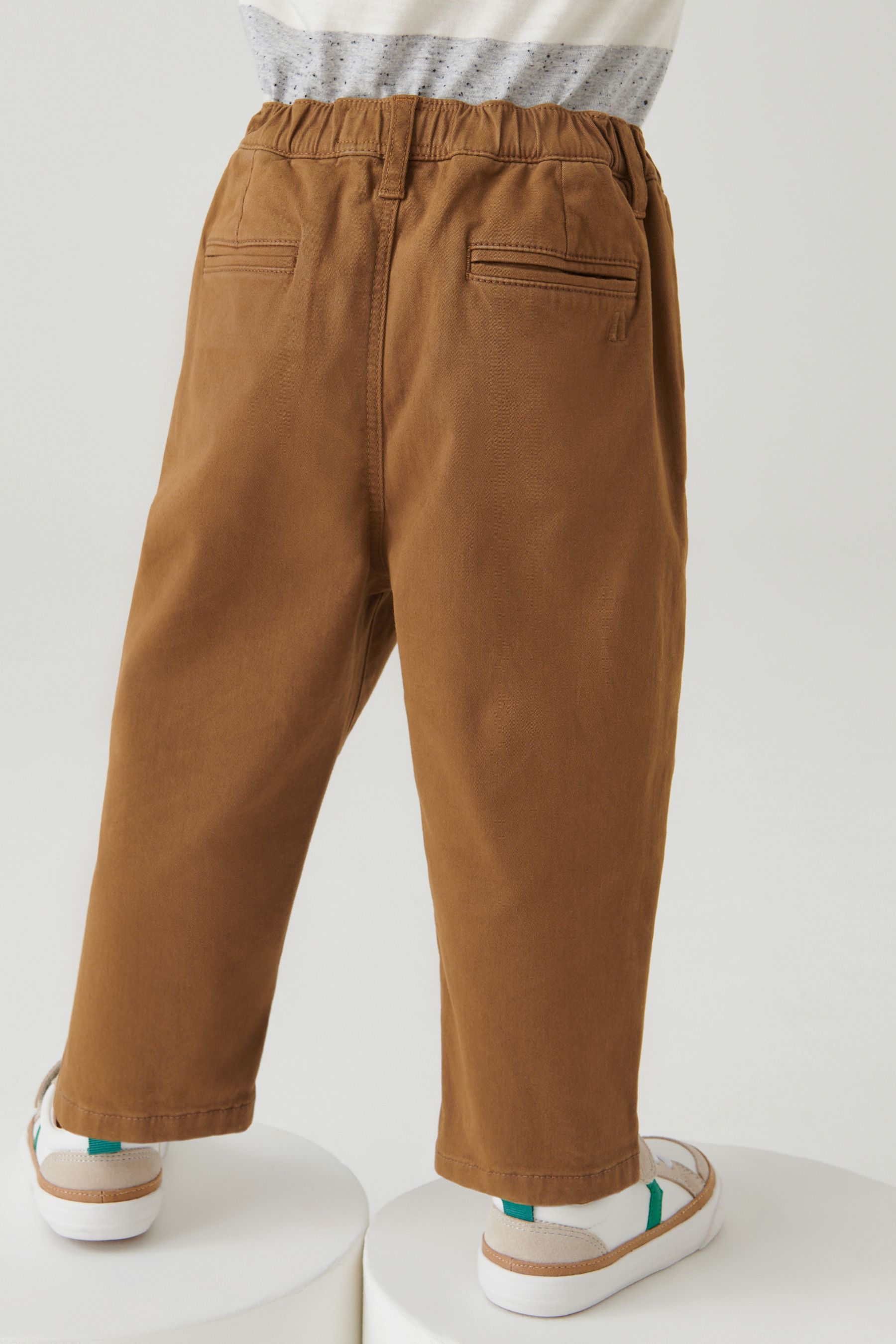 Neutral Pleat Front Chino Trousers (3mths-7yrs)