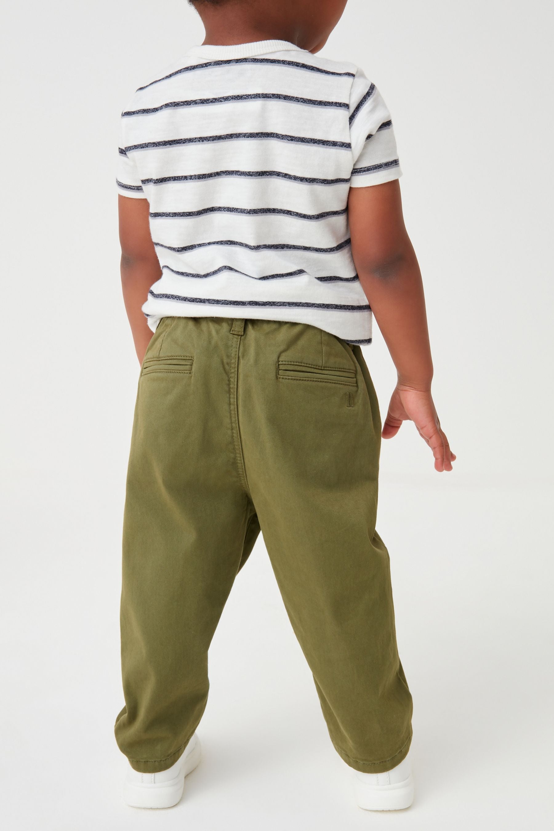 Khaki Green Pleat Front Chino Trousers (3mths-7yrs)