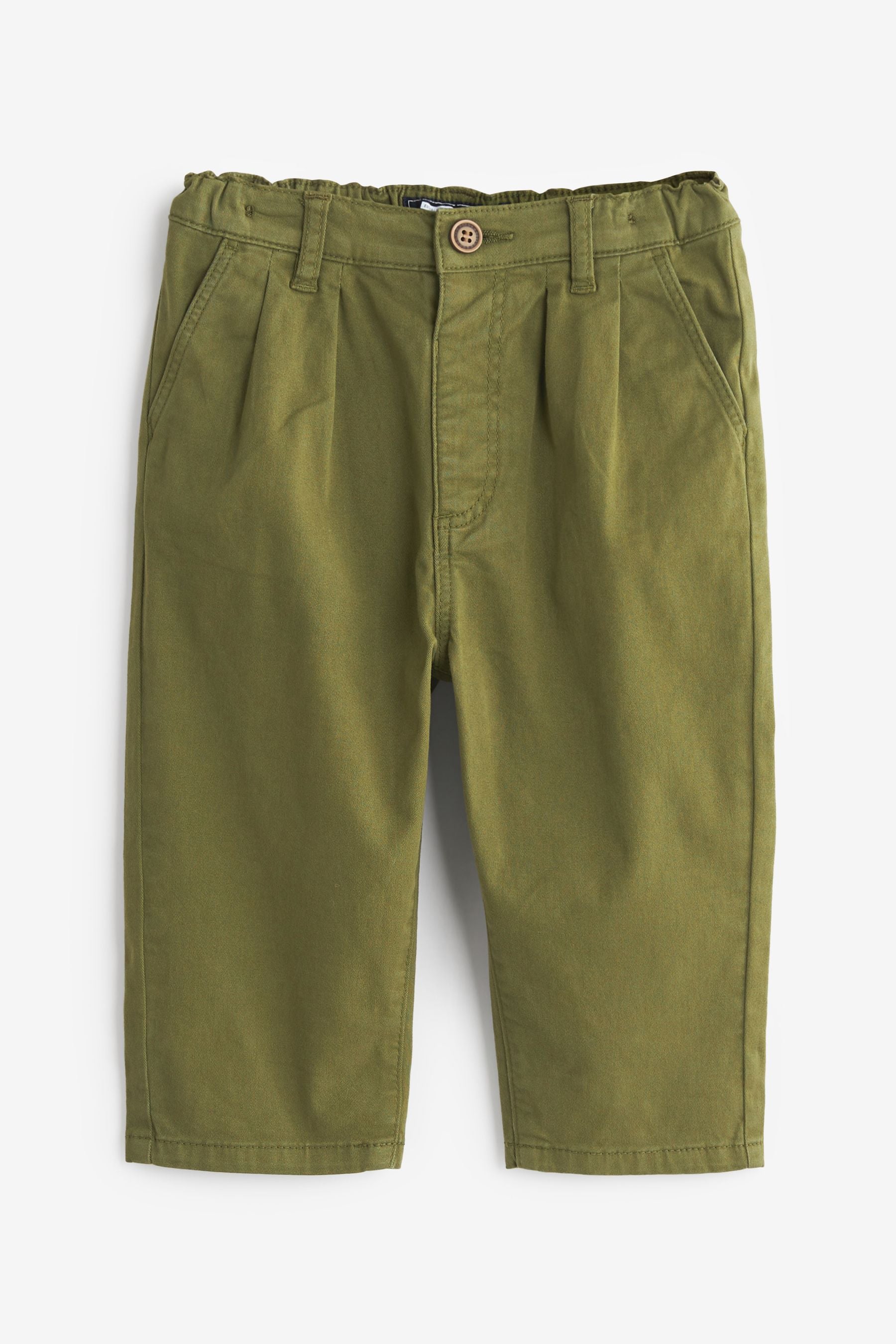 Khaki Green Pleat Front Chino Trousers (3mths-7yrs)