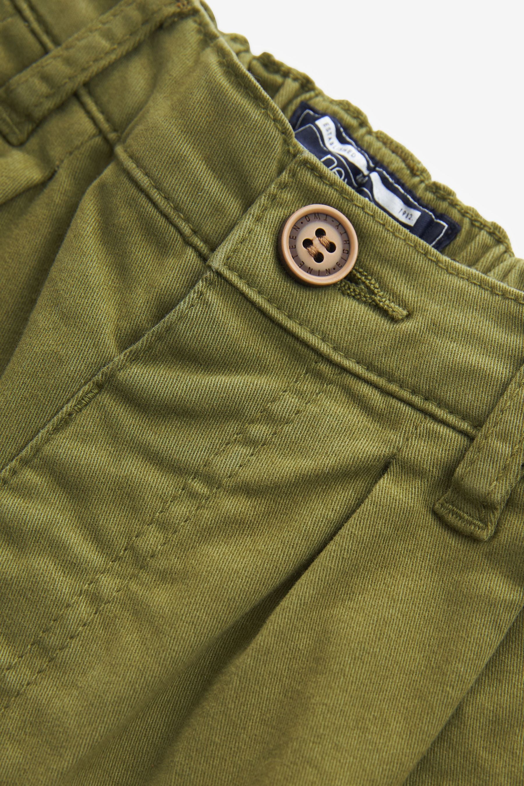 Khaki Green Pleat Front Chino Trousers (3mths-7yrs)