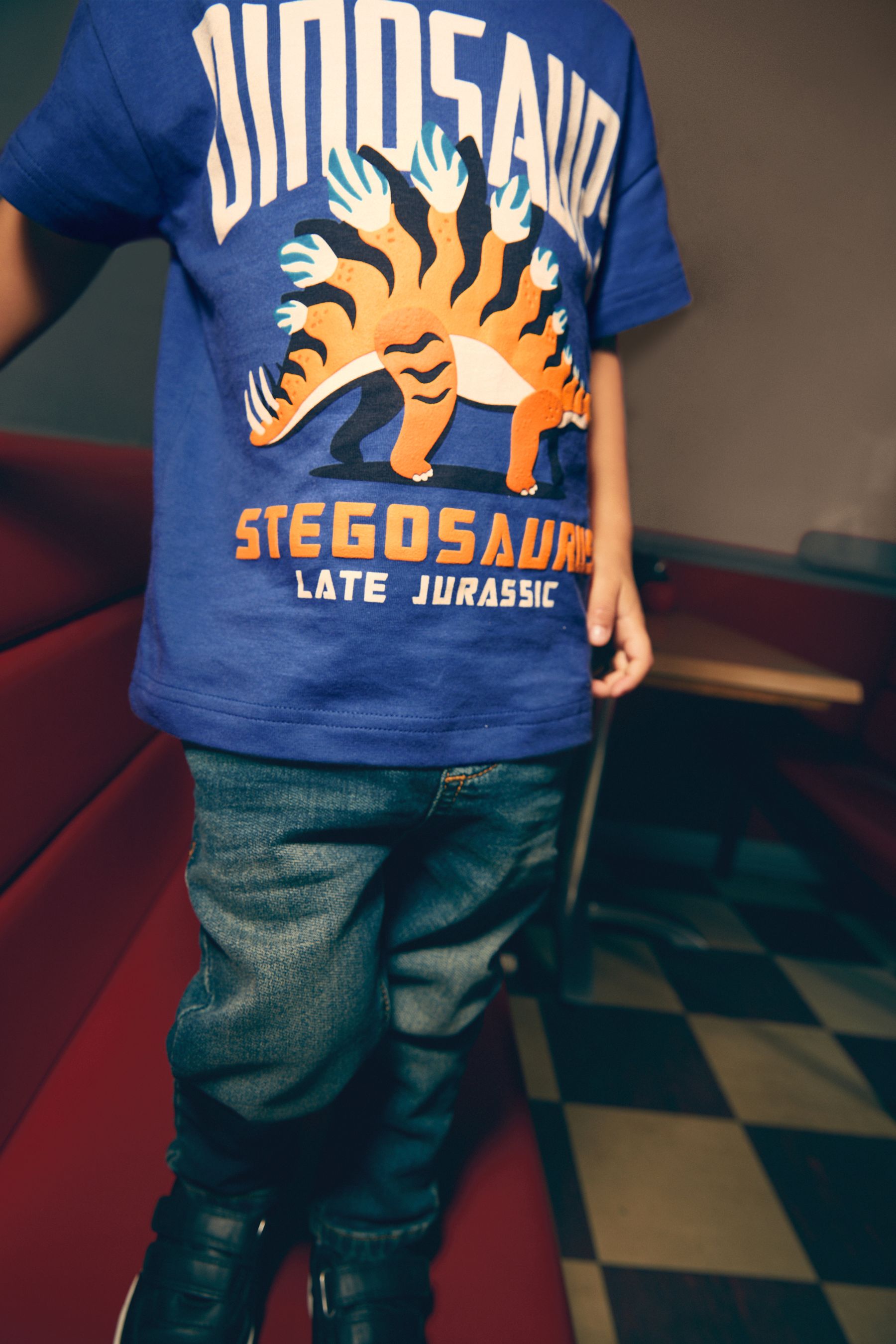 Navy Blue Dinosaur Oversized Character T-Shirt (3mths-7yrs)