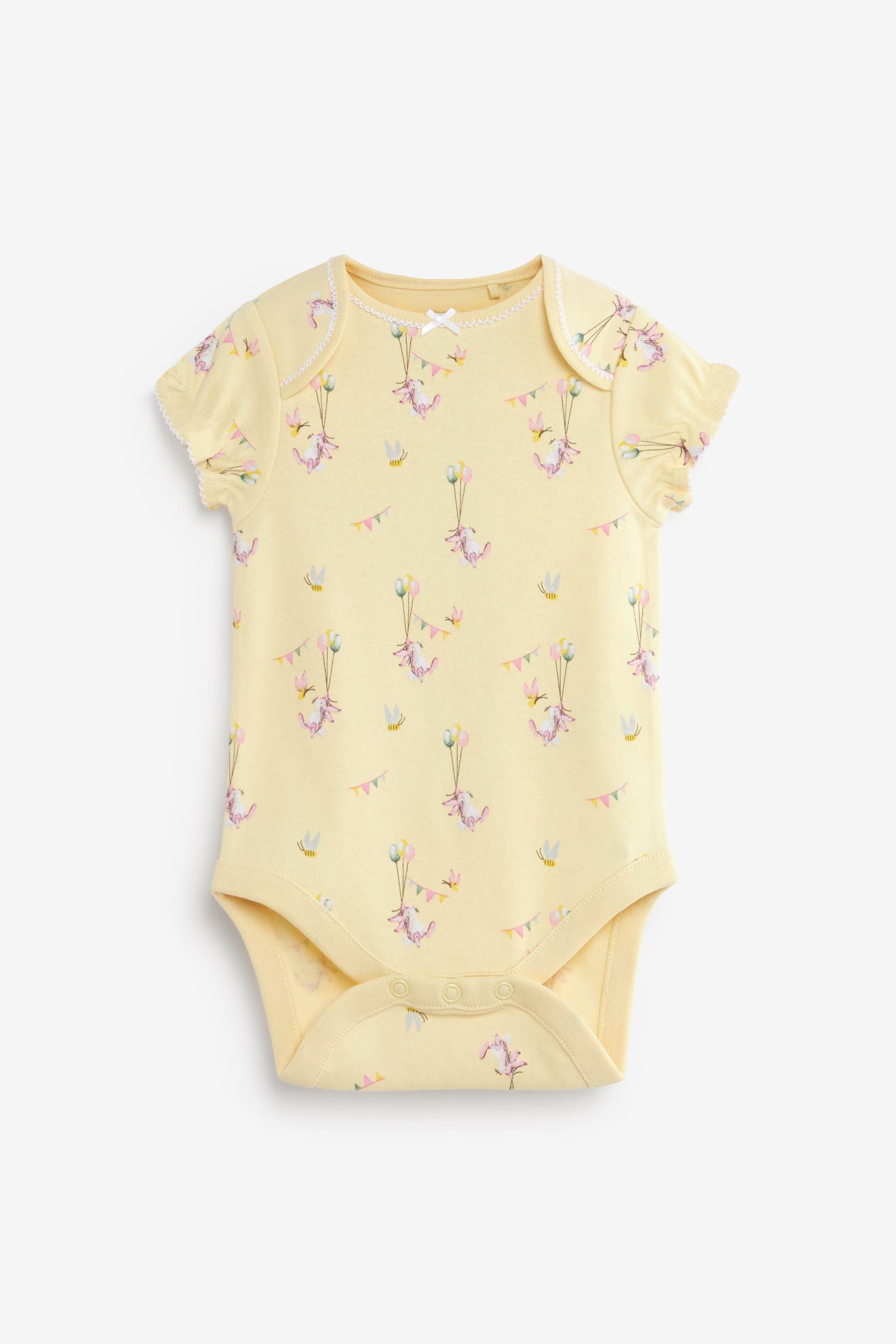 Lemon Yellow 5 Pack Short Sleeve Baby Bodysuits (0mths-3yrs)