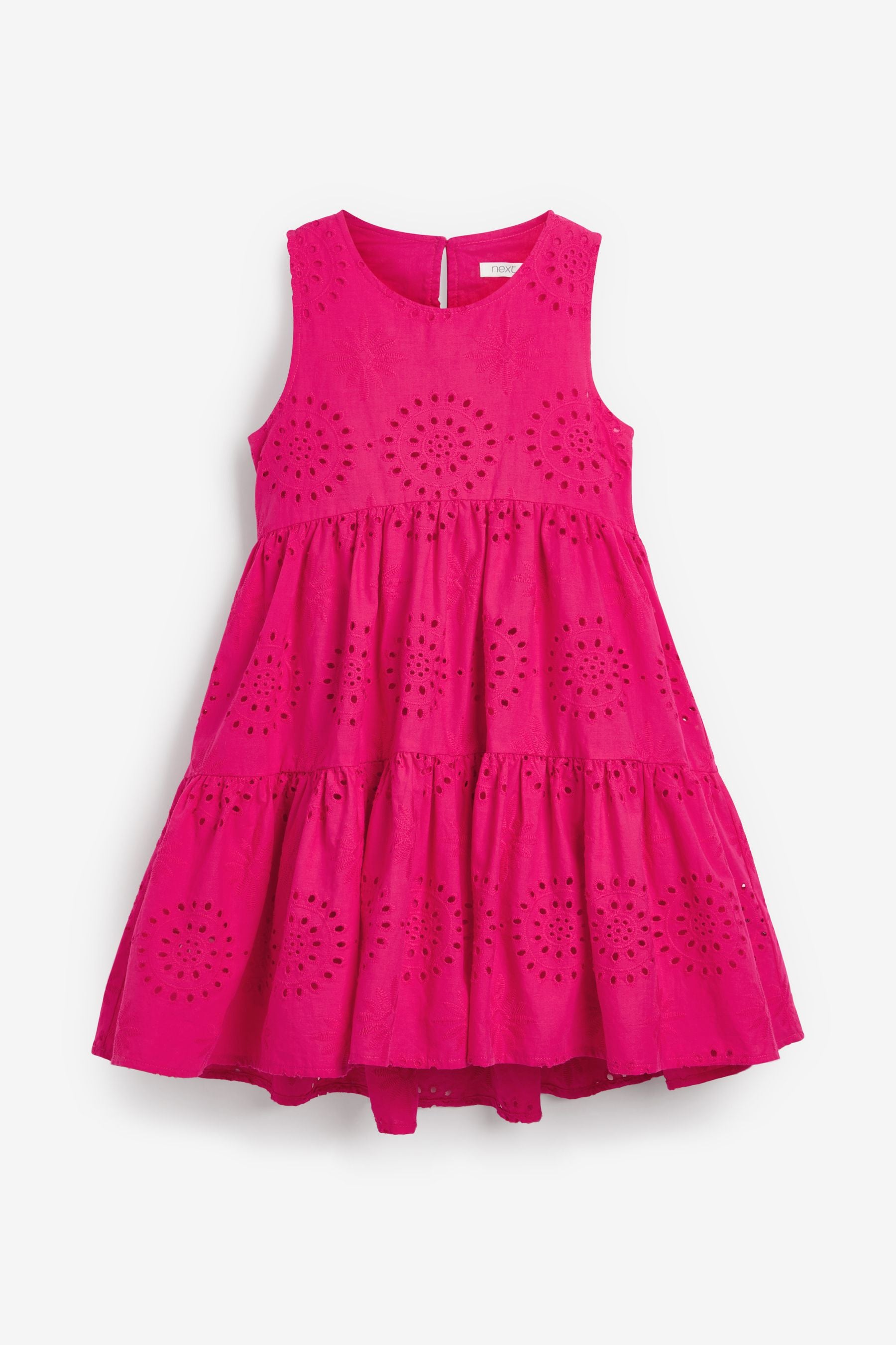 Pink Tiered Broderie Dress (3-16yrs)