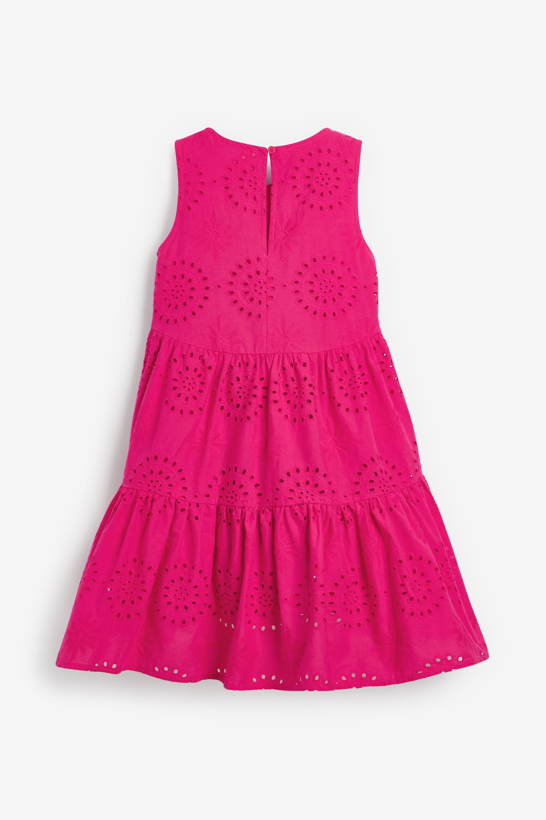 Pink Tiered Broderie Dress (3-16yrs)