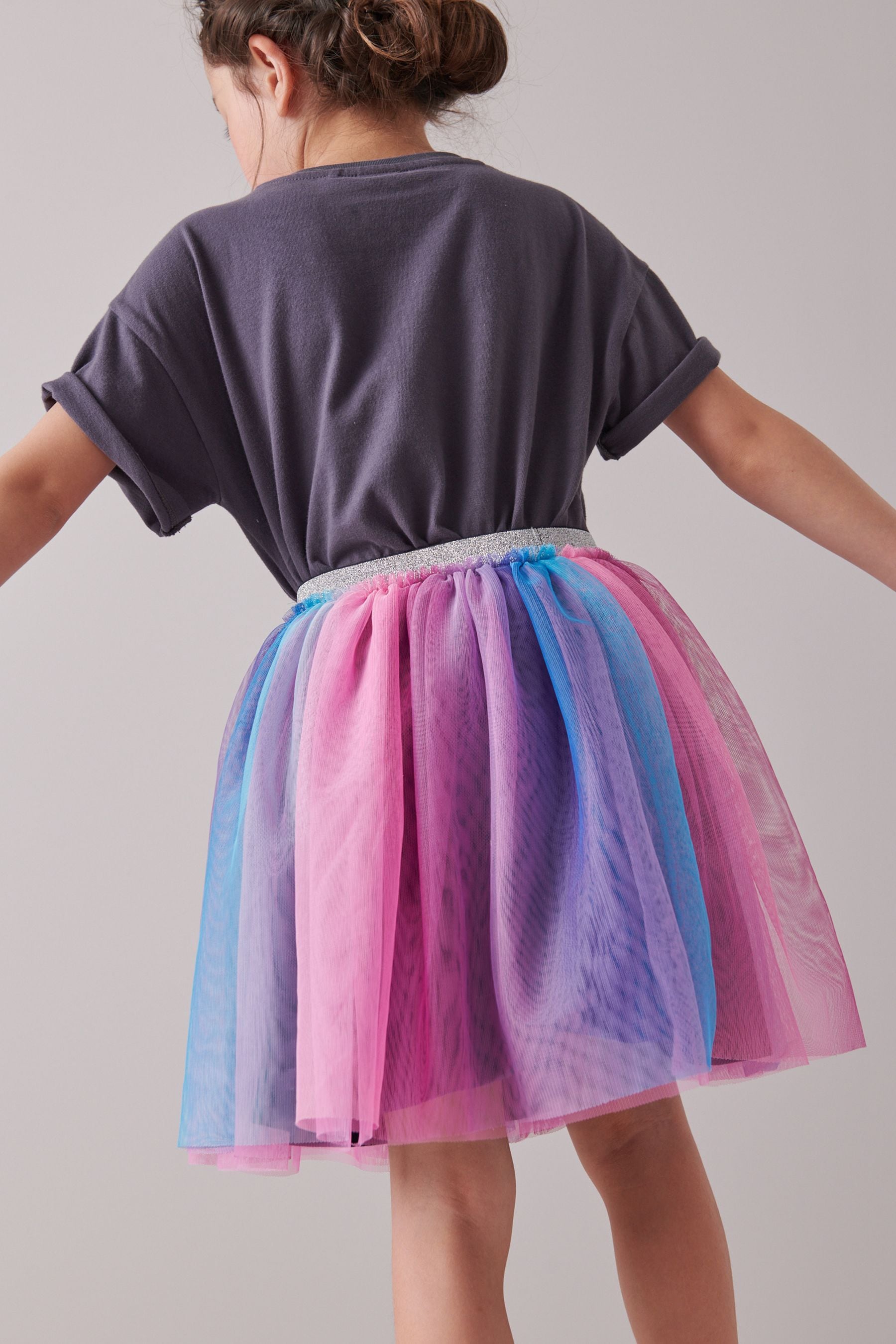 Pink/Blue/Purple Ombre Rainbow Mesh Skirt (3-16yrs)