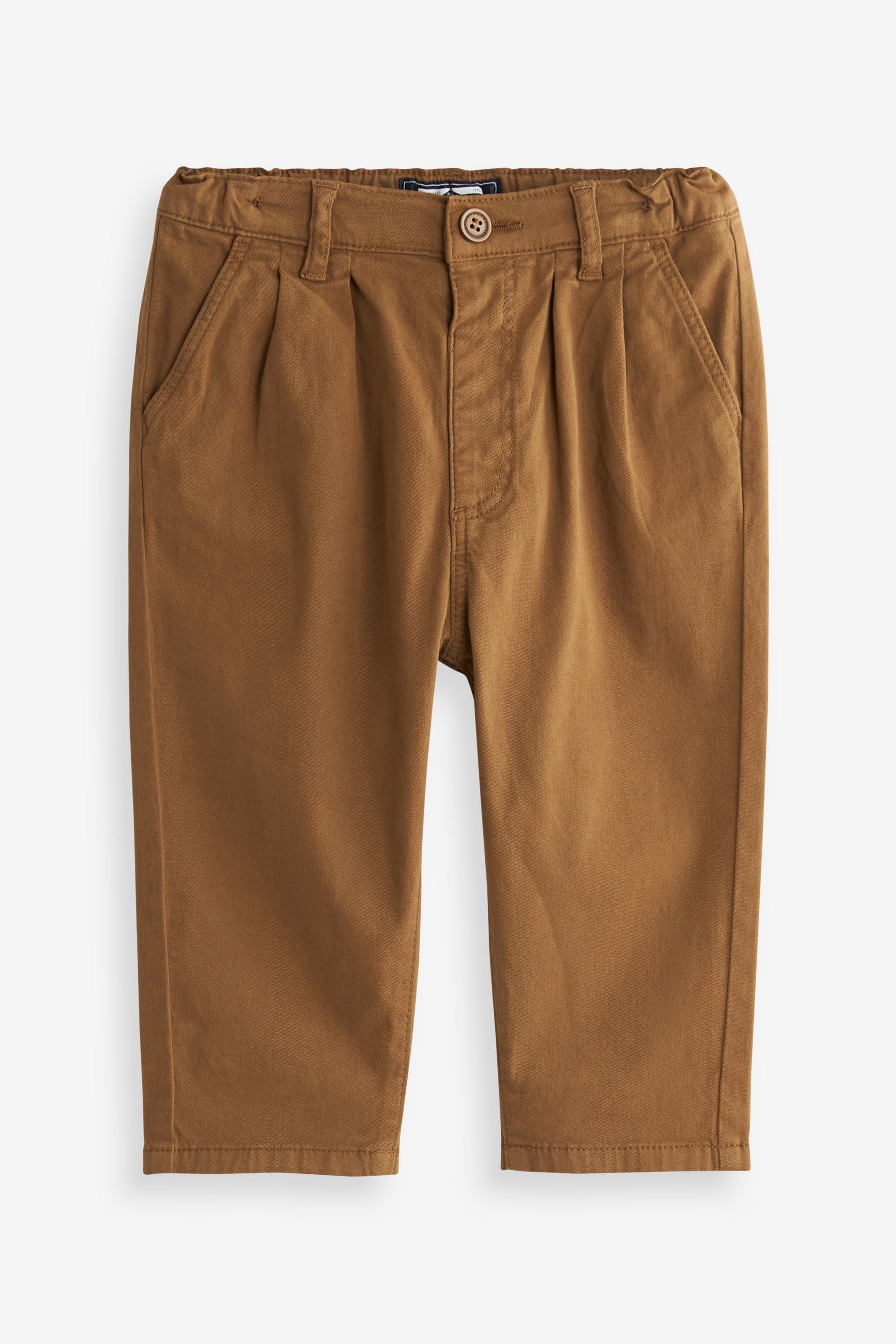 Neutral Pleat Front Chino Trousers (3mths-7yrs)