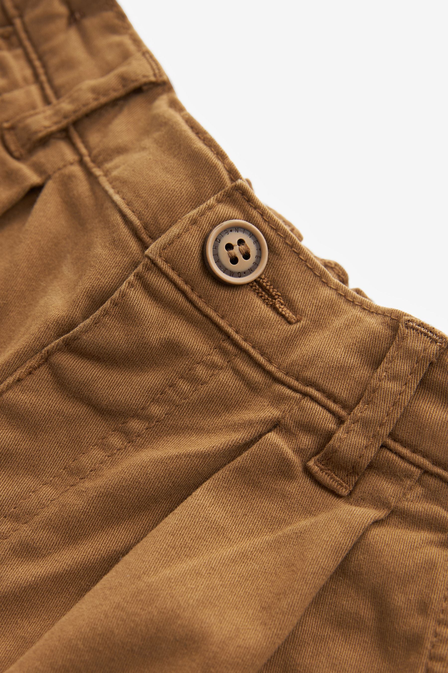 Neutral Pleat Front Chino Trousers (3mths-7yrs)