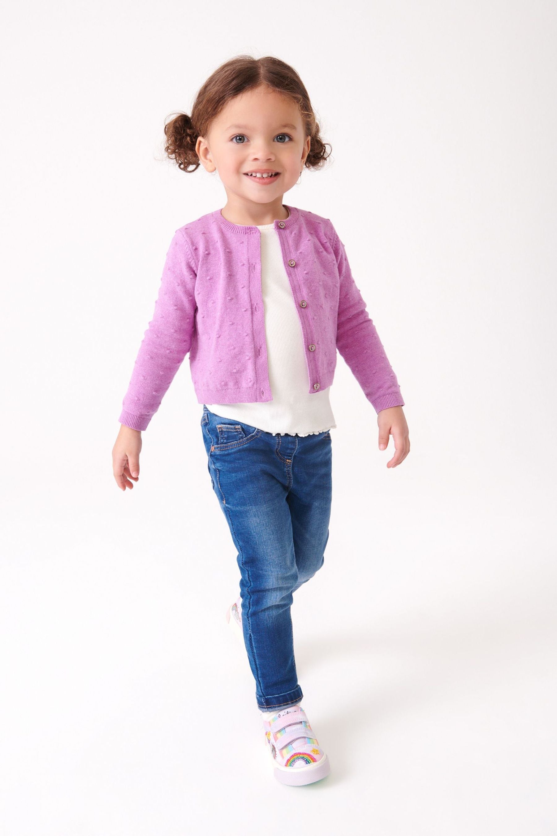 Lilac Purple Bobble Cardigan (3mths-10yrs)