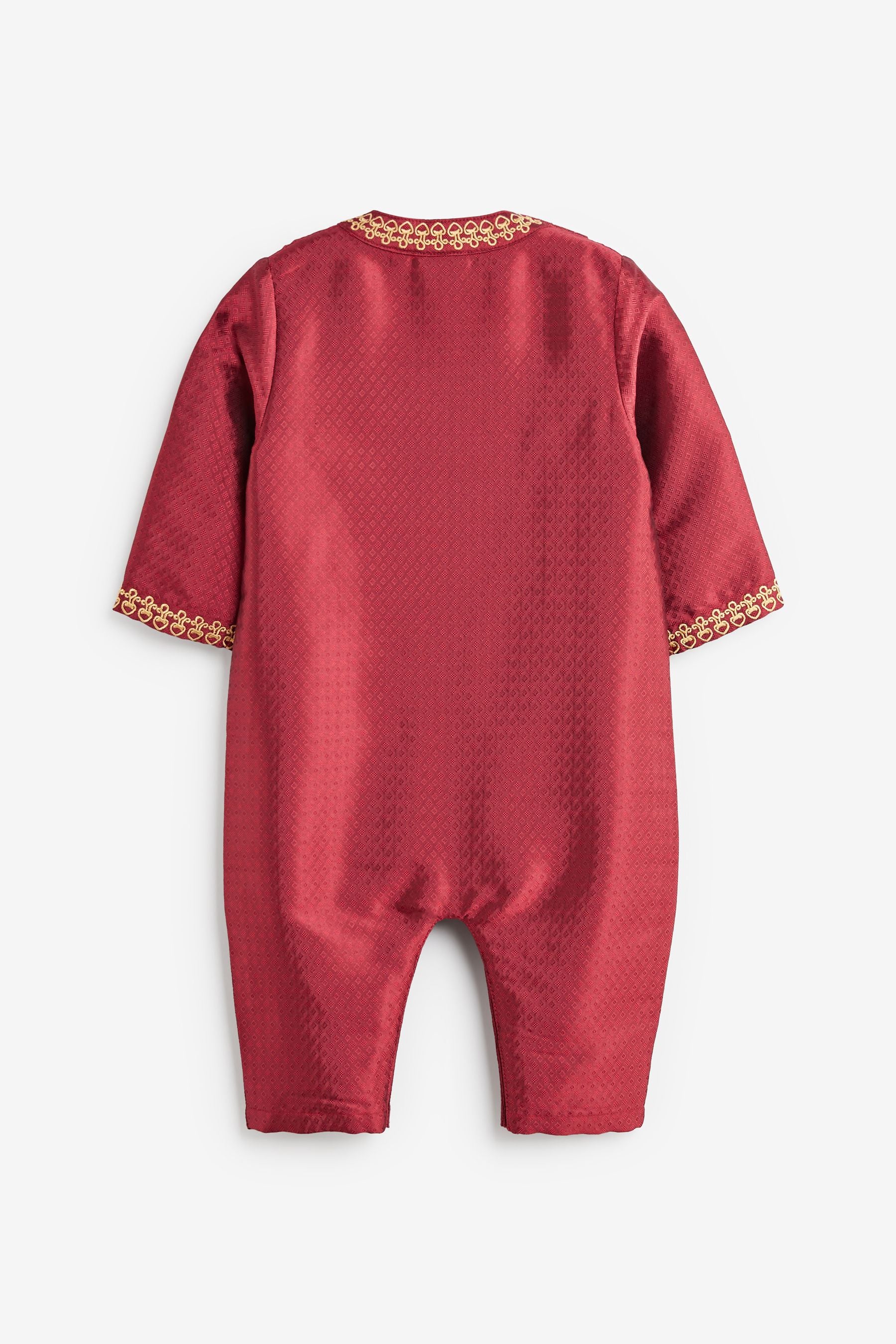 Red Baby Embroidered Occasion Romper (0mths-2yrs)