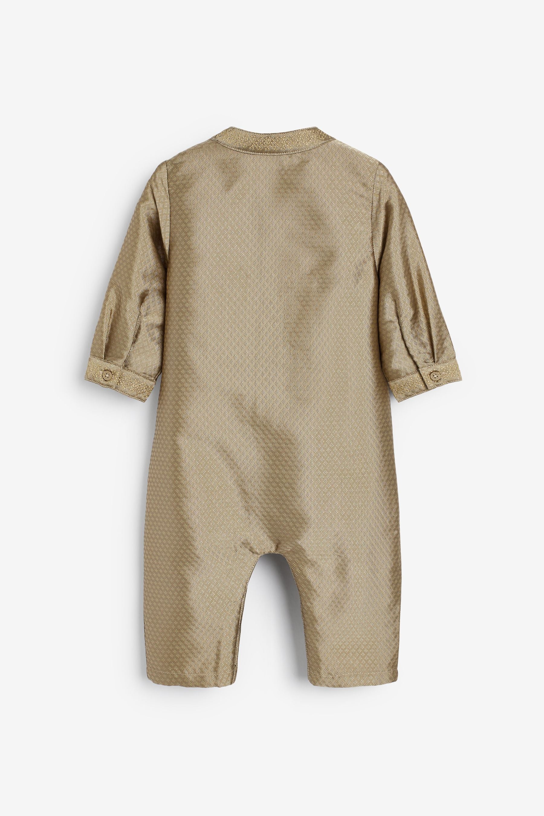 Gold Baby Embroidered Occasion Romper (0mths-2yrs)