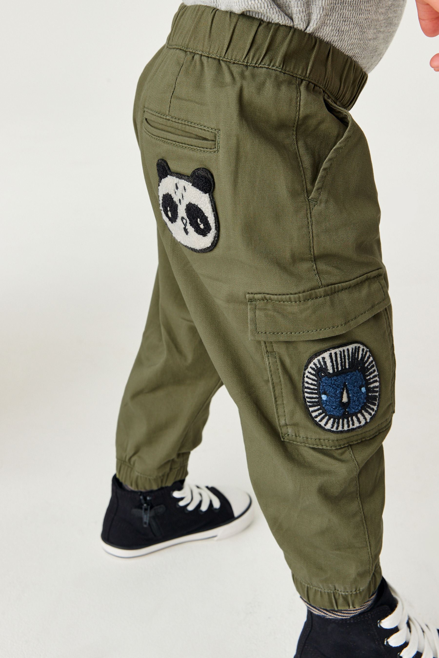 Khaki Green Kawaii Cargo Trousers (3mths-7yrs)