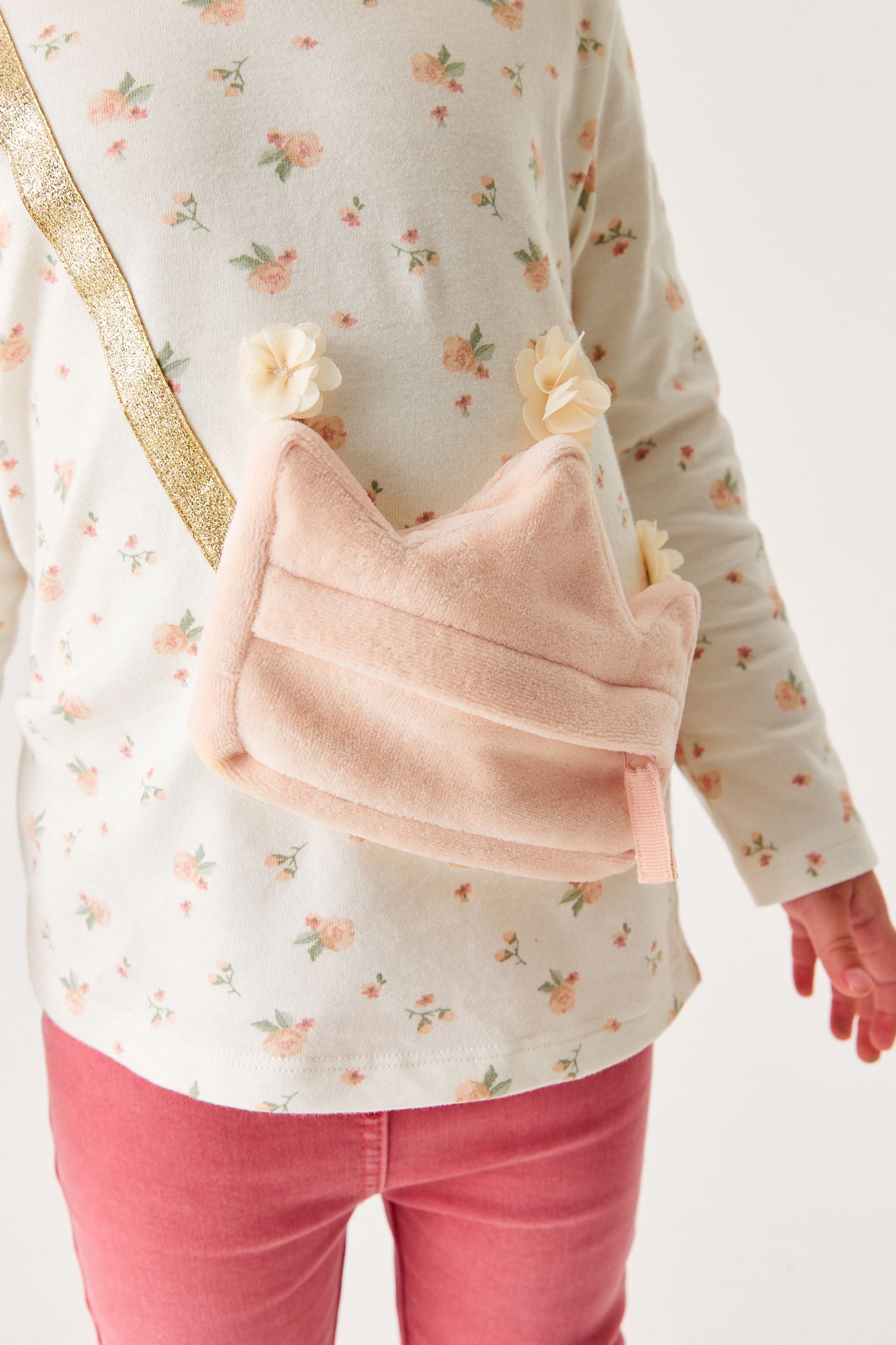 Cream Crown Long Sleeve Bag T-Shirt (3mths-7yrs)