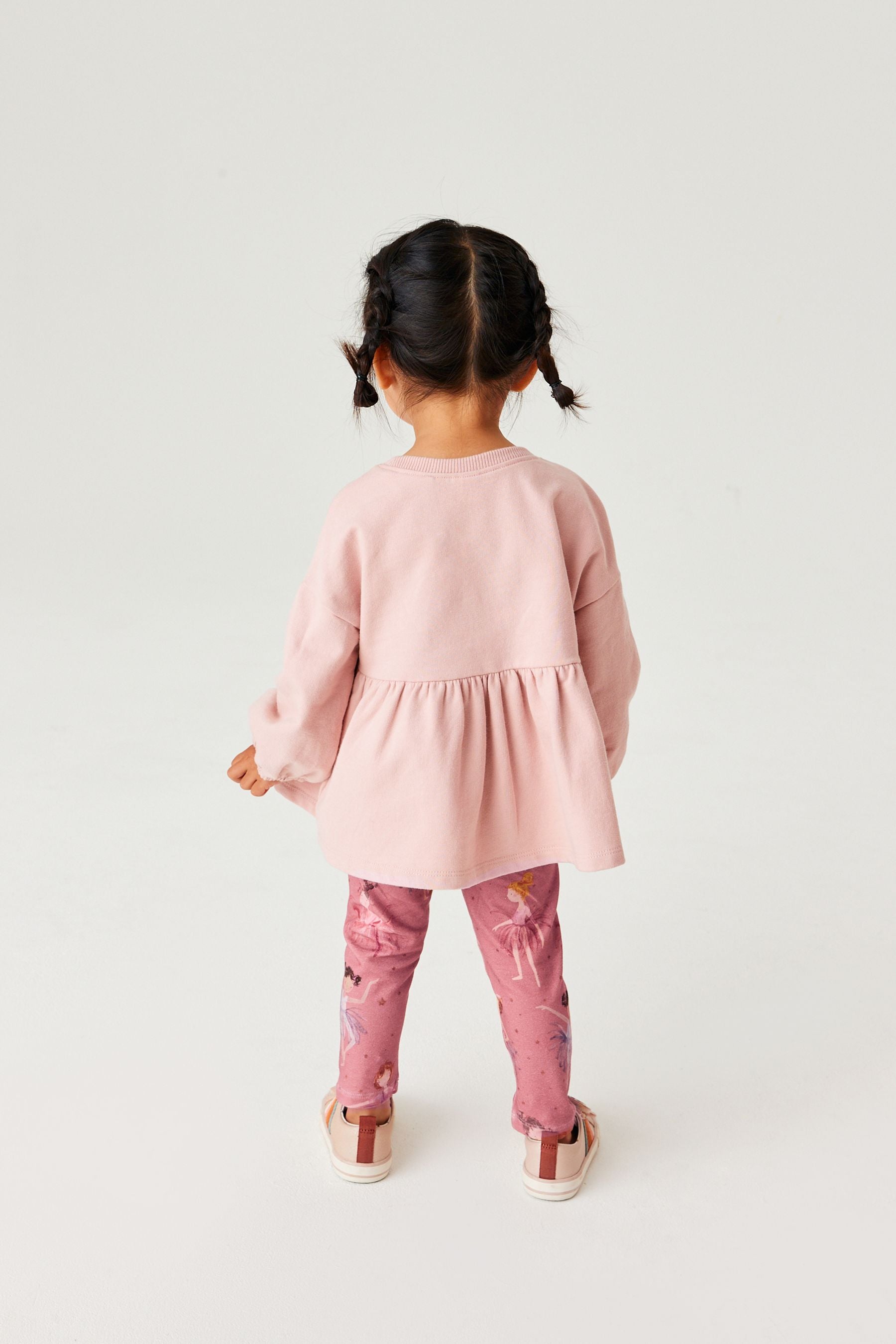 Mid Pink Long Sleeve Cotton Top and Legging Set (3mths-7yrs)