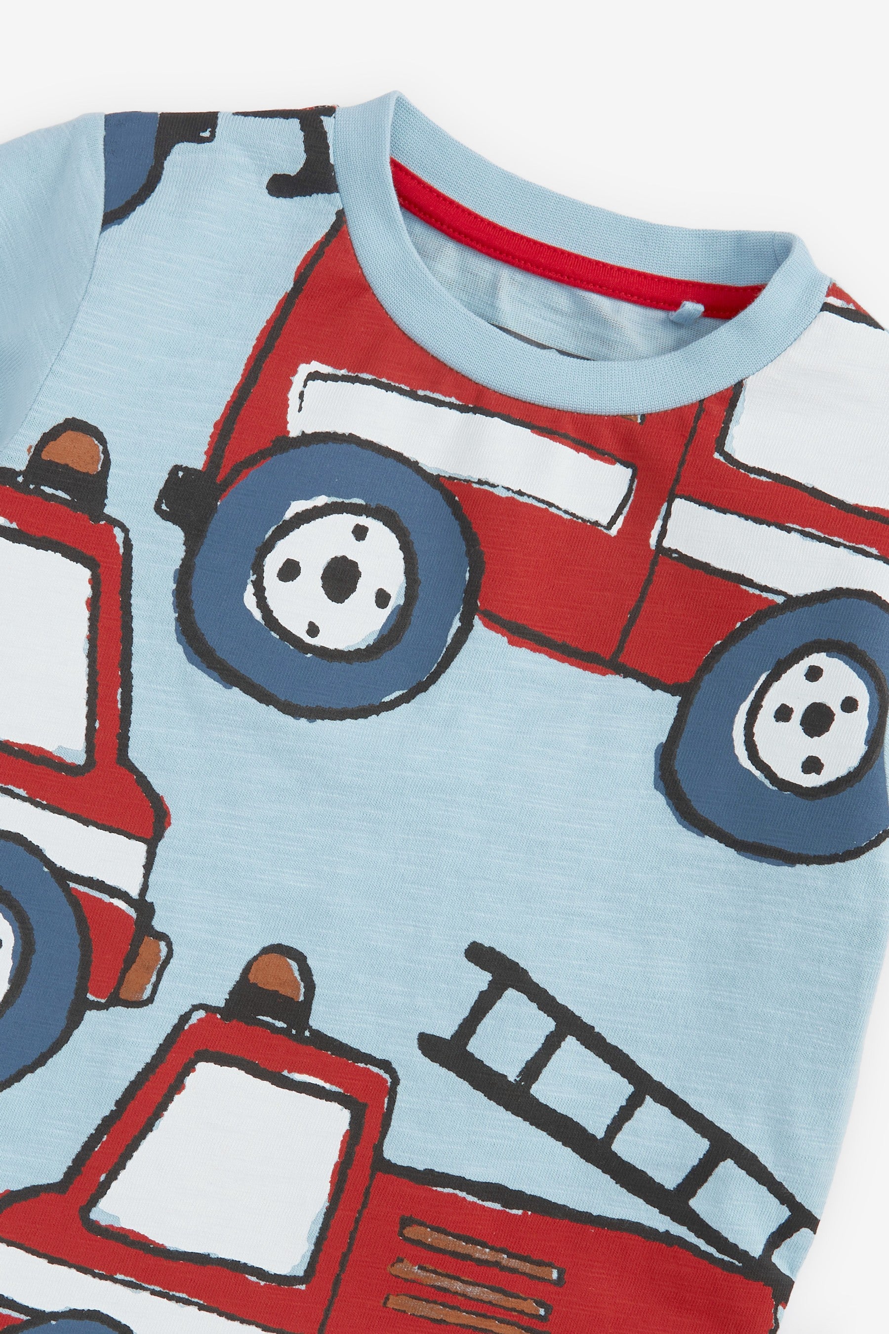 Blue Fire Engine All-Over Printed T-Shirt (3mths-7yrs)