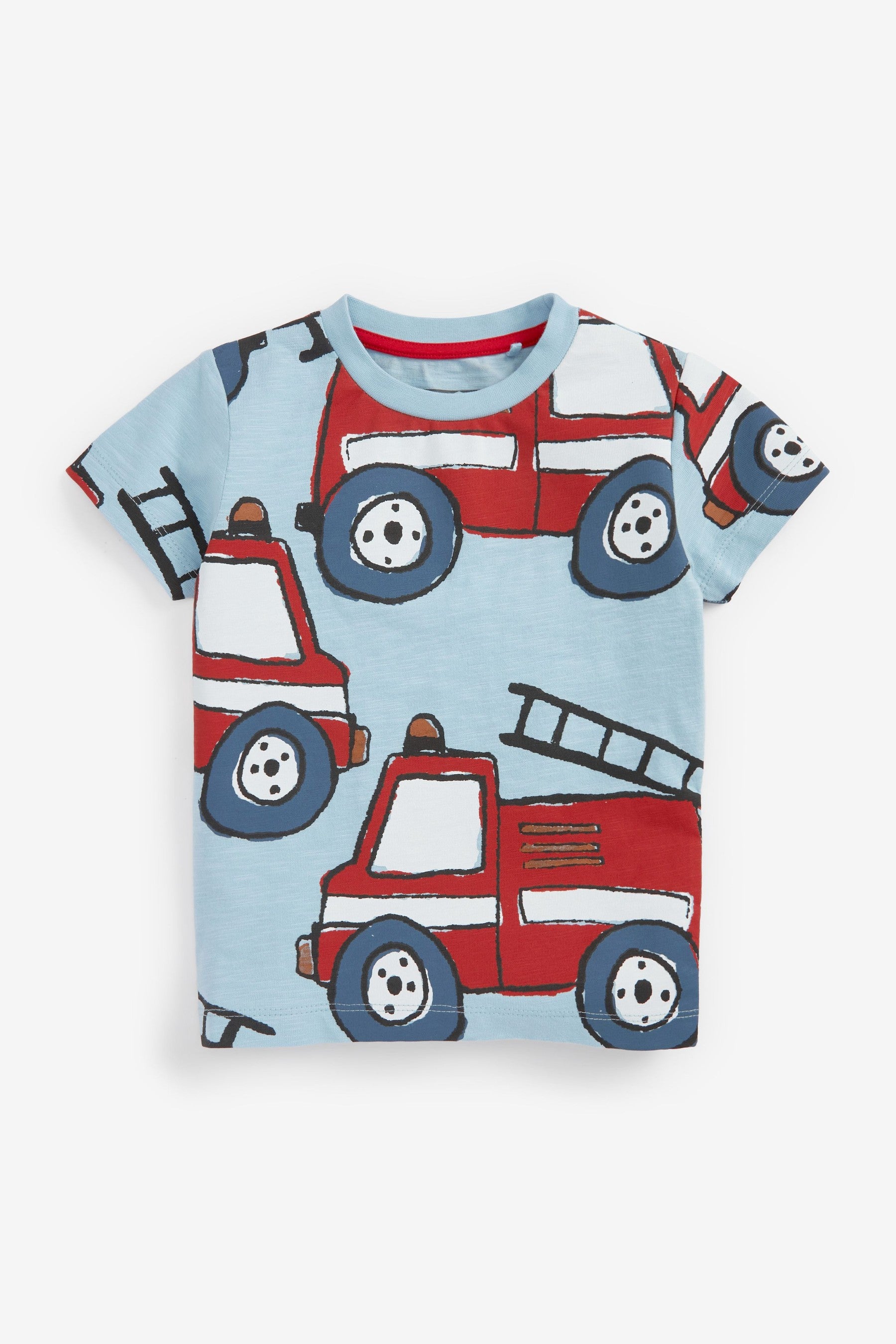 Blue Fire Engine All-Over Printed T-Shirt (3mths-7yrs)