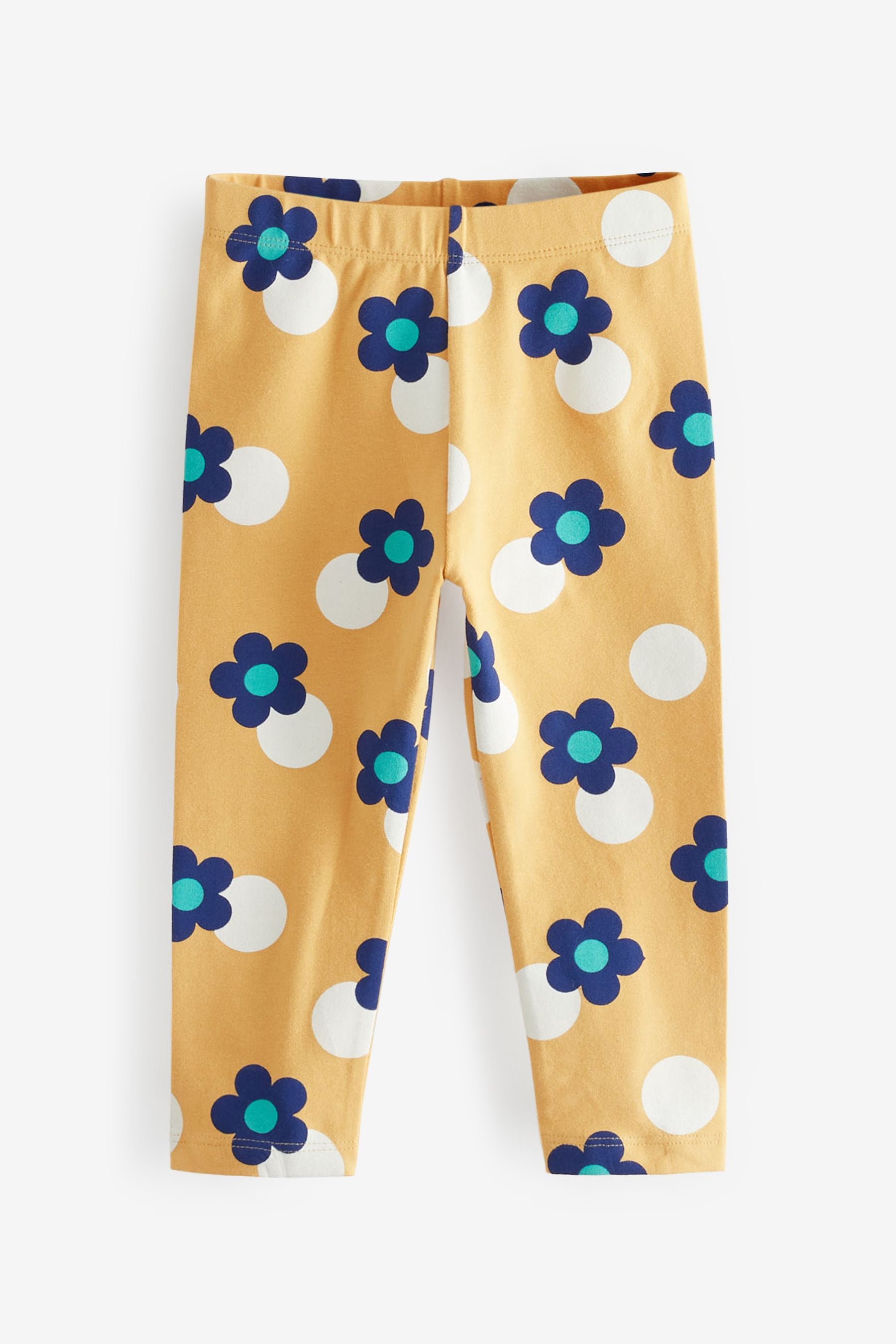 Purple/Teal Blue Flower 5 Pack Printed Leggings (3mths-7yrs)