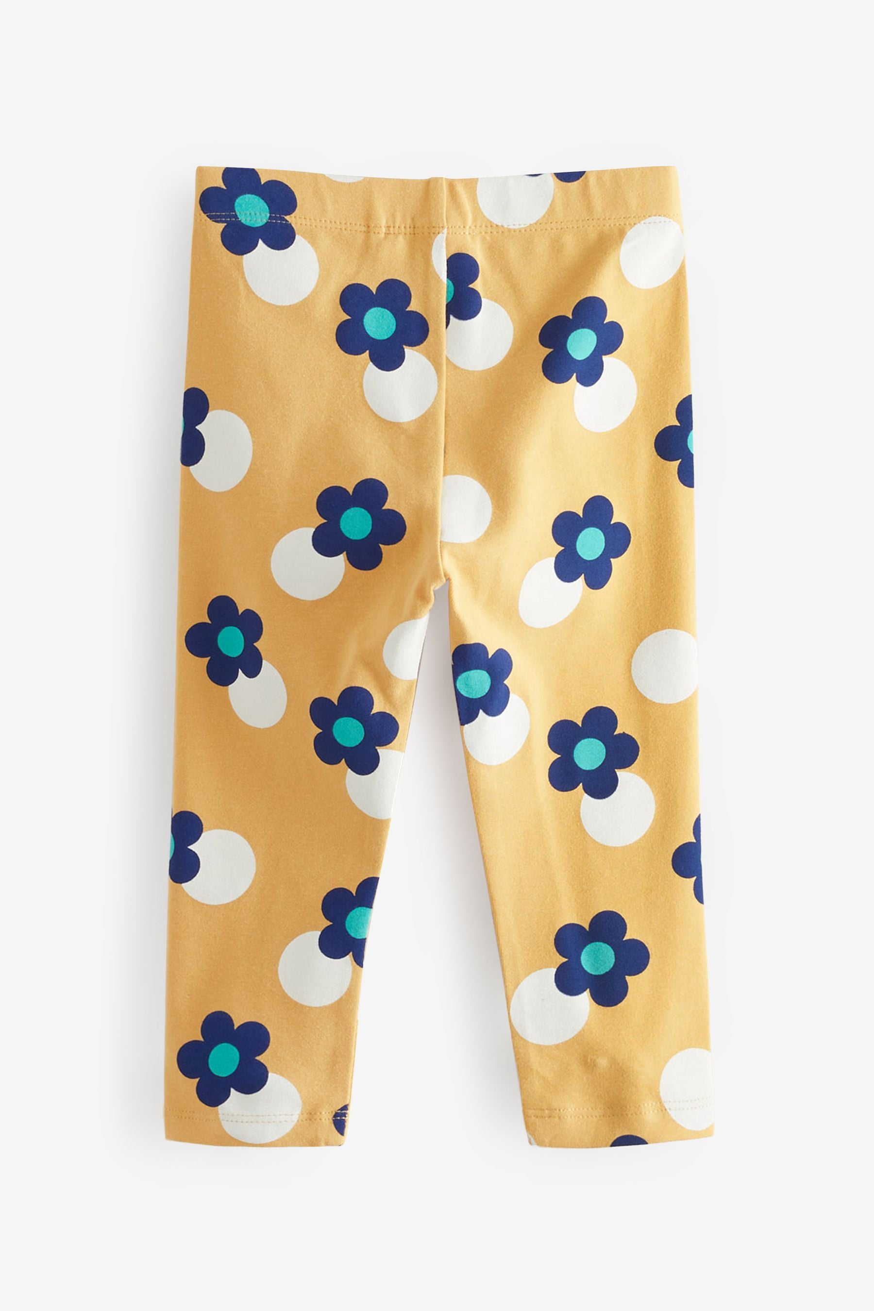 Purple/Teal Blue Flower 5 Pack Printed Leggings (3mths-7yrs)