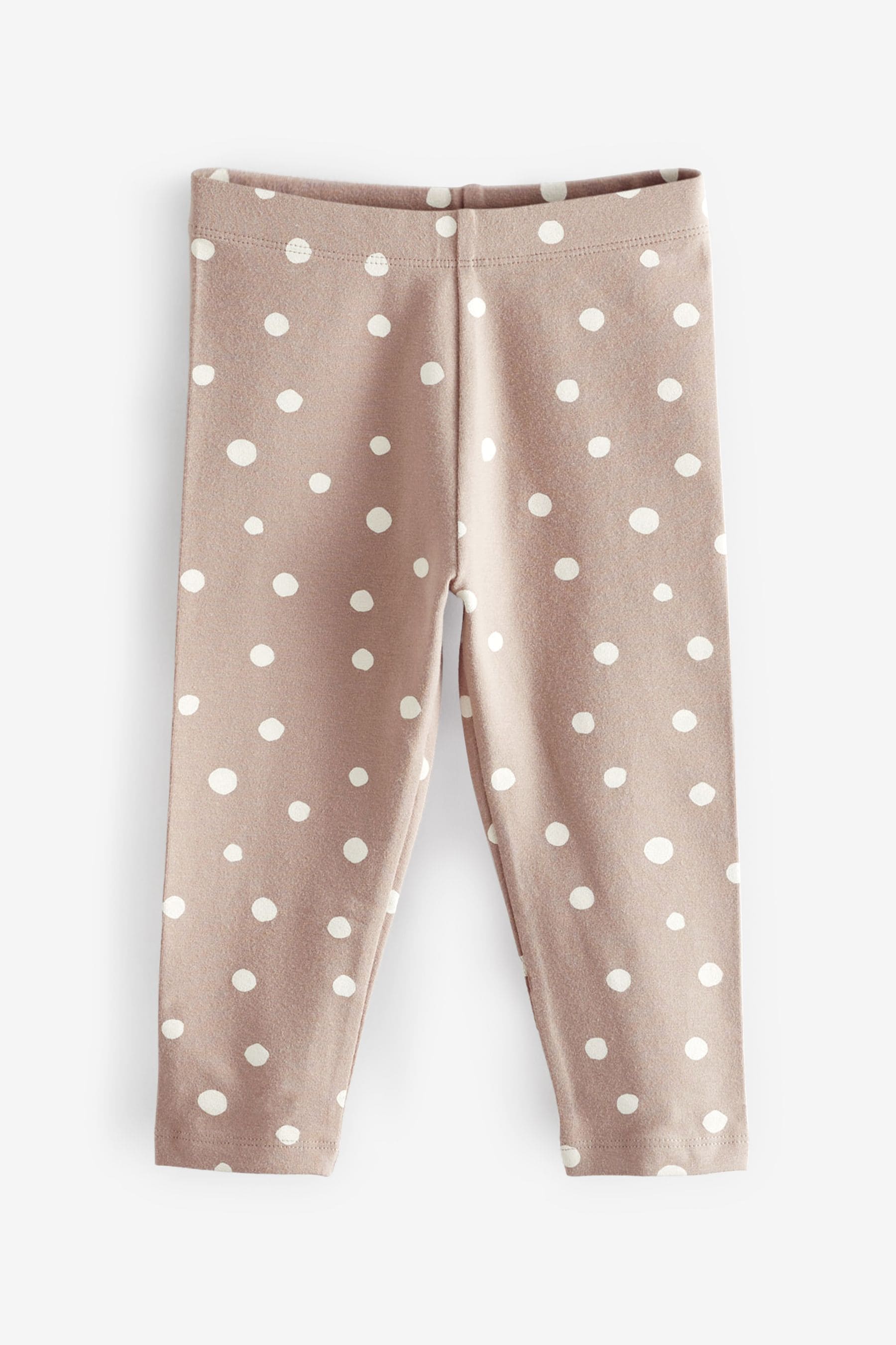 Neutral Spots & Stripes 5 Pack Printed Leggings (3mths-7yrs)