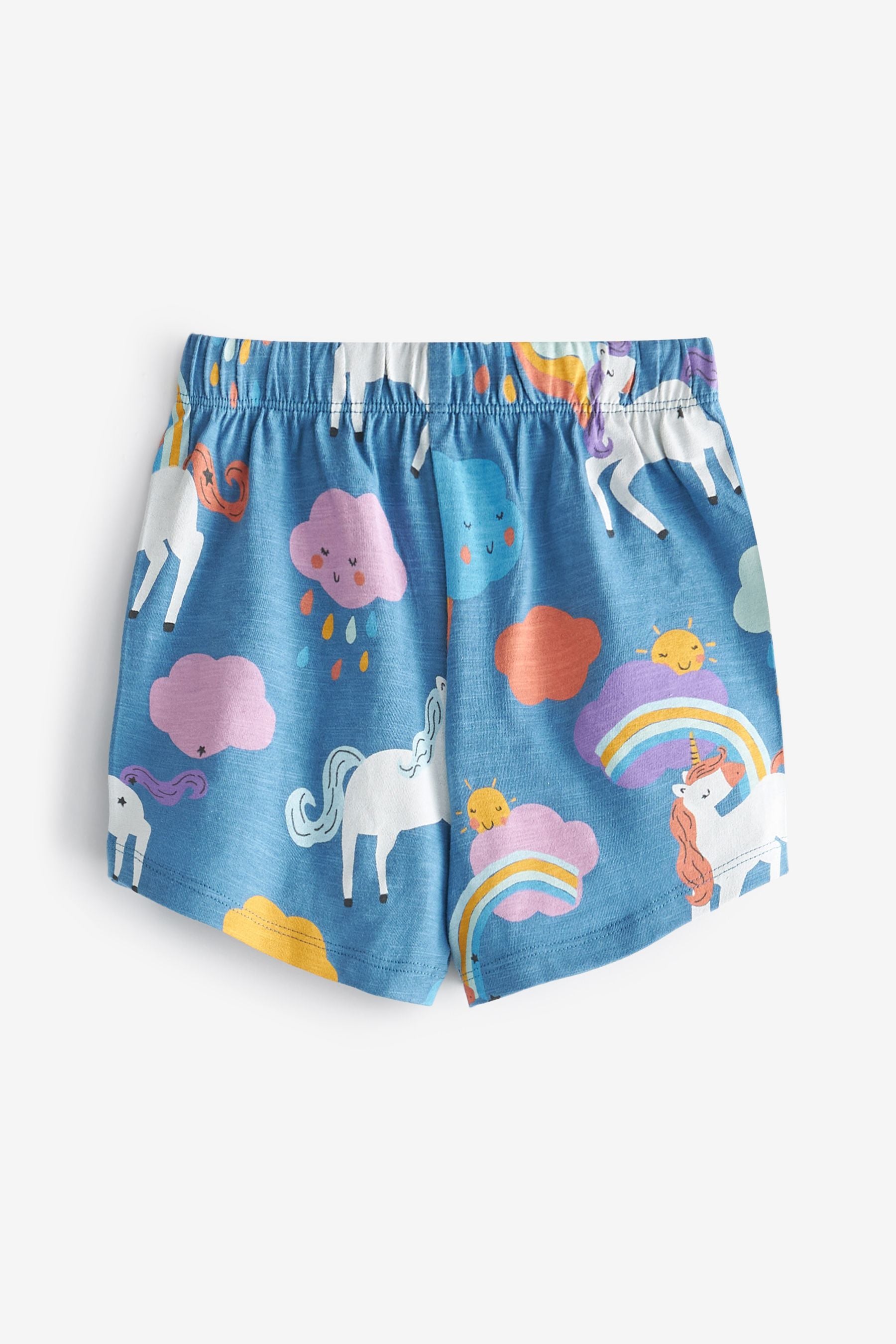 Blue/Yellow 5 Pack Unicorn Cotton Shorts (3mths-7yrs)