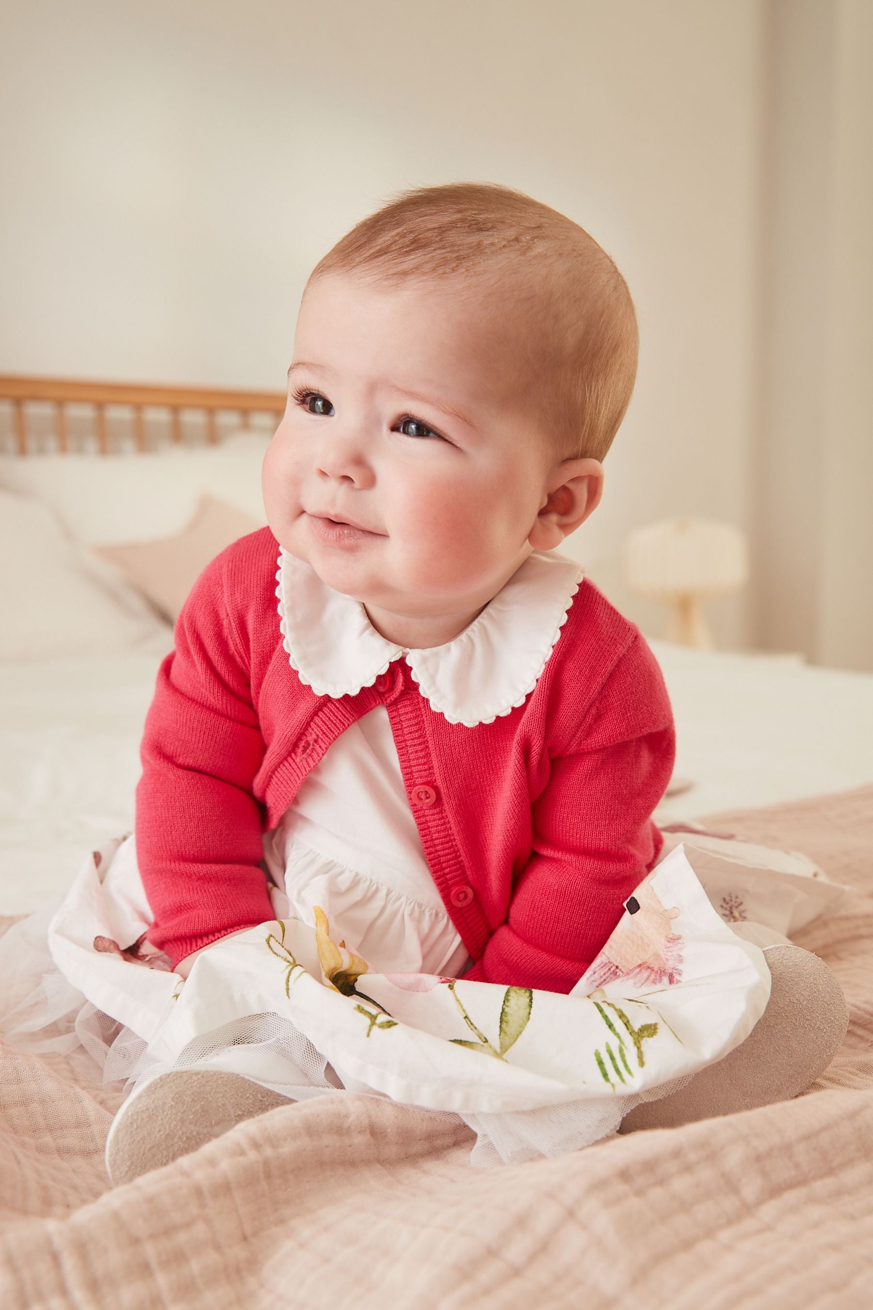 Pink Light Knit Baby Cardigan (0mths-2yrs)