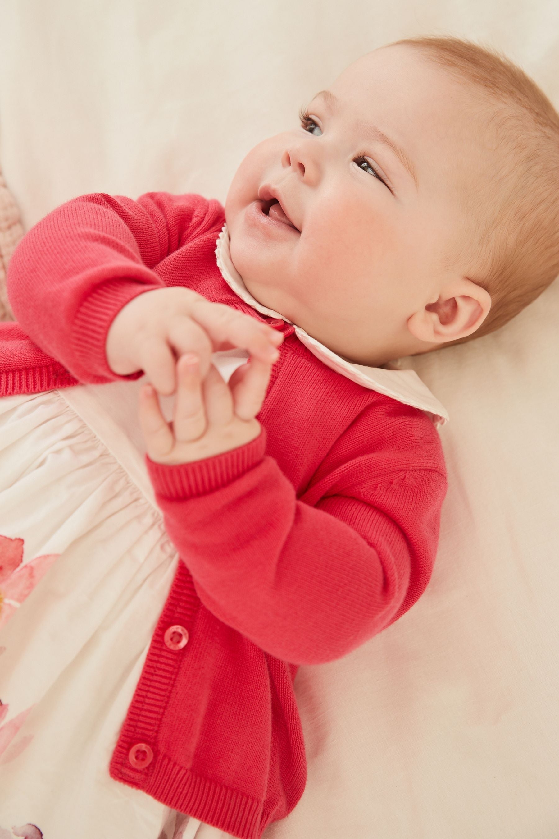 Pink Light Knit Baby Cardigan (0mths-2yrs)