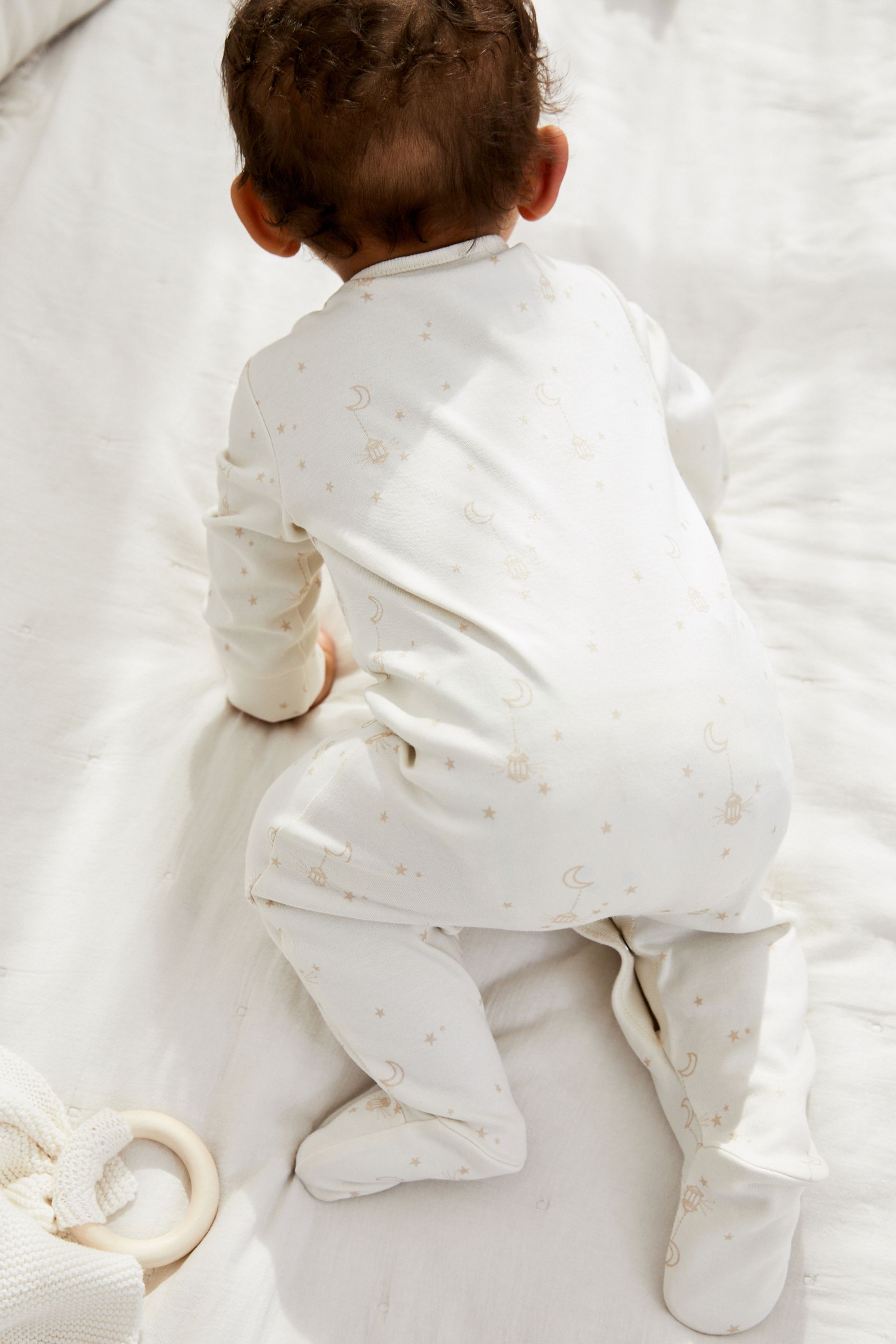 Cream Eid Baby Sleepsuit (0-18mths)