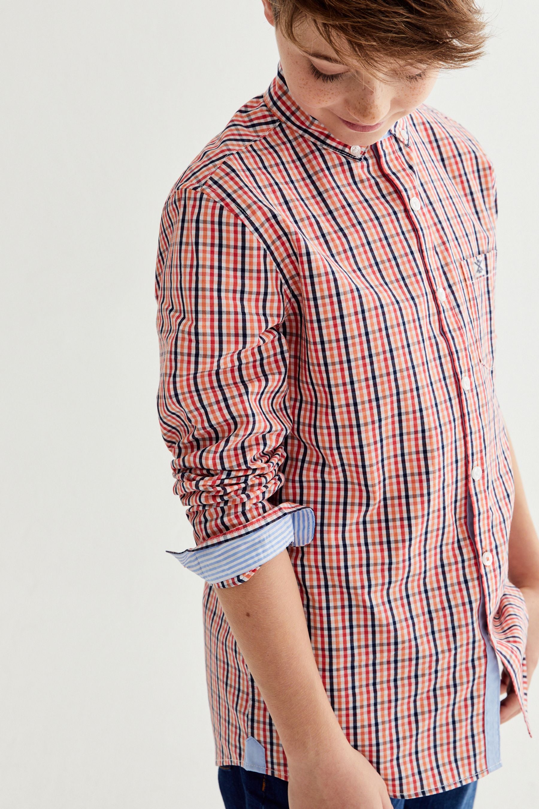 Red Gingham Long Sleeve Shirt (3-16yrs)