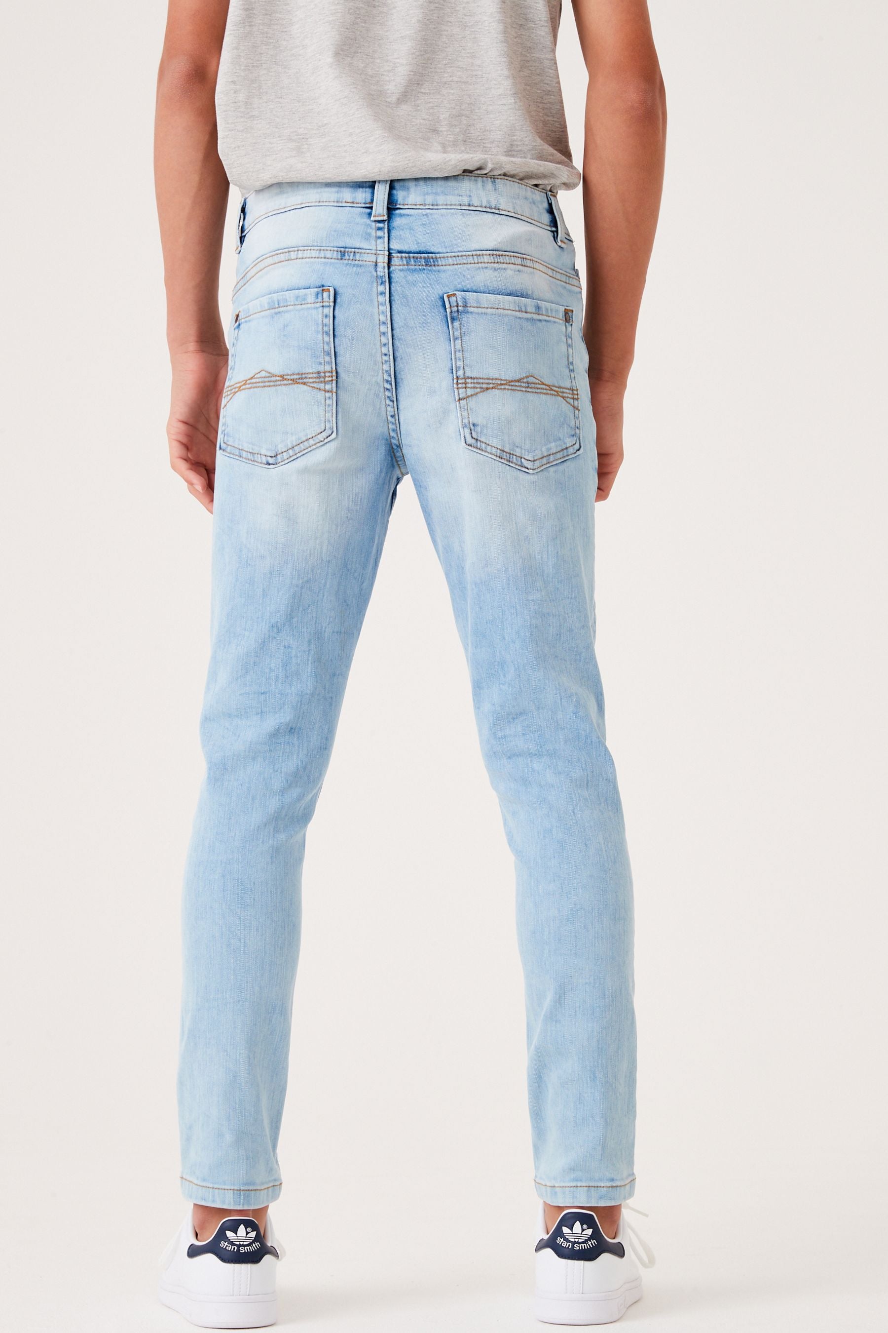 Blue Bleach Cotton Rich Stretch Jeans (3-17yrs)