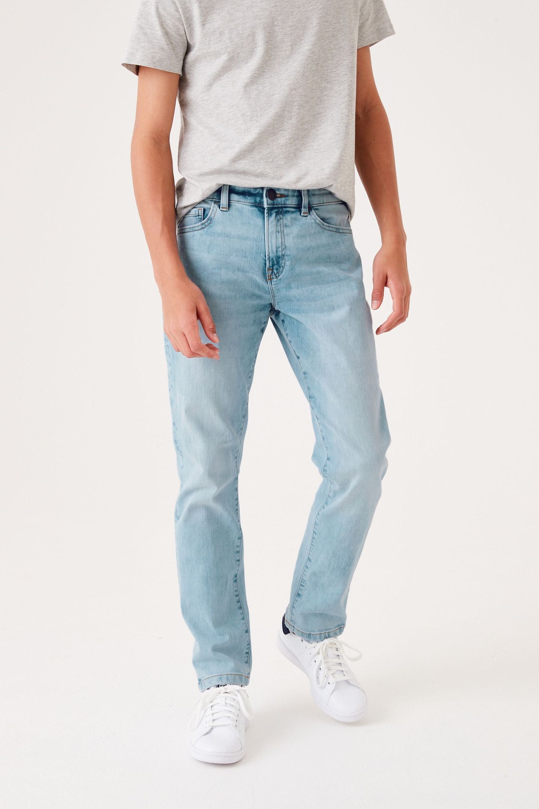 Blue Bleach Cotton Rich Stretch Jeans (3-17yrs)