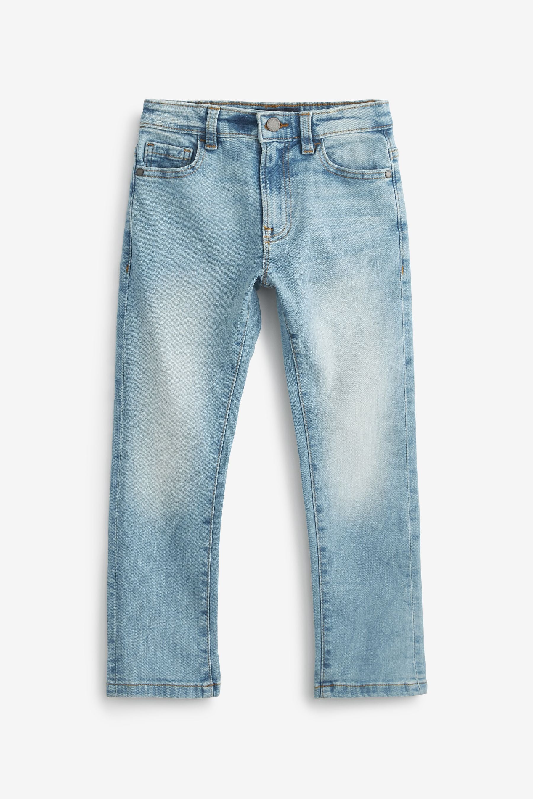 Blue Bleach Cotton Rich Stretch Jeans (3-17yrs)