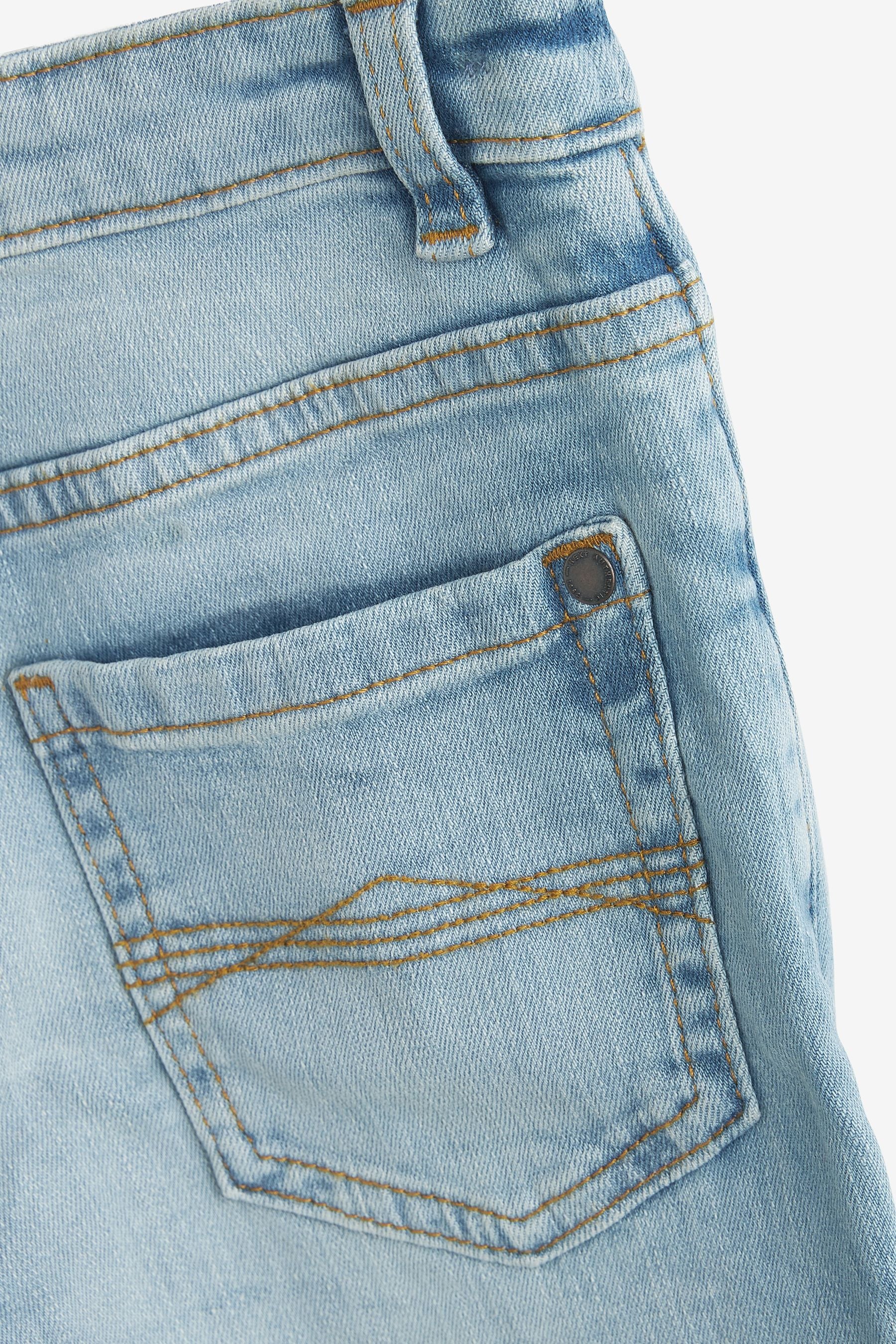 Blue Bleach Cotton Rich Stretch Jeans (3-17yrs)