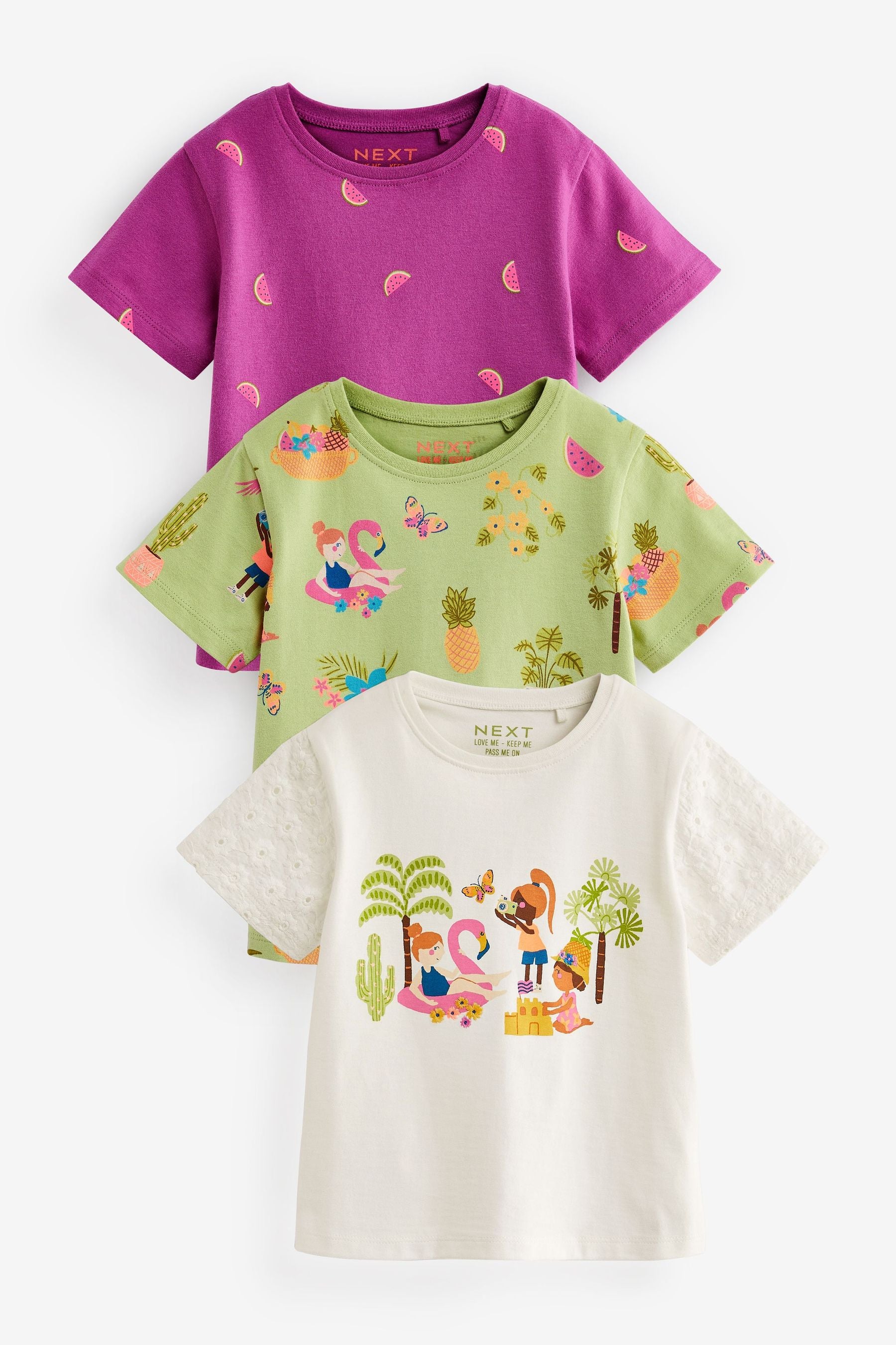 Multi Short Sleeve T-Shirts 3 Pack (3mths-7yrs)