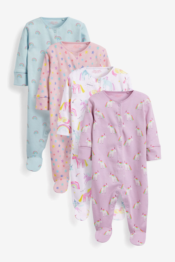 Pink Baby Sleepsuit 4 Pack (0mths-2yrs)