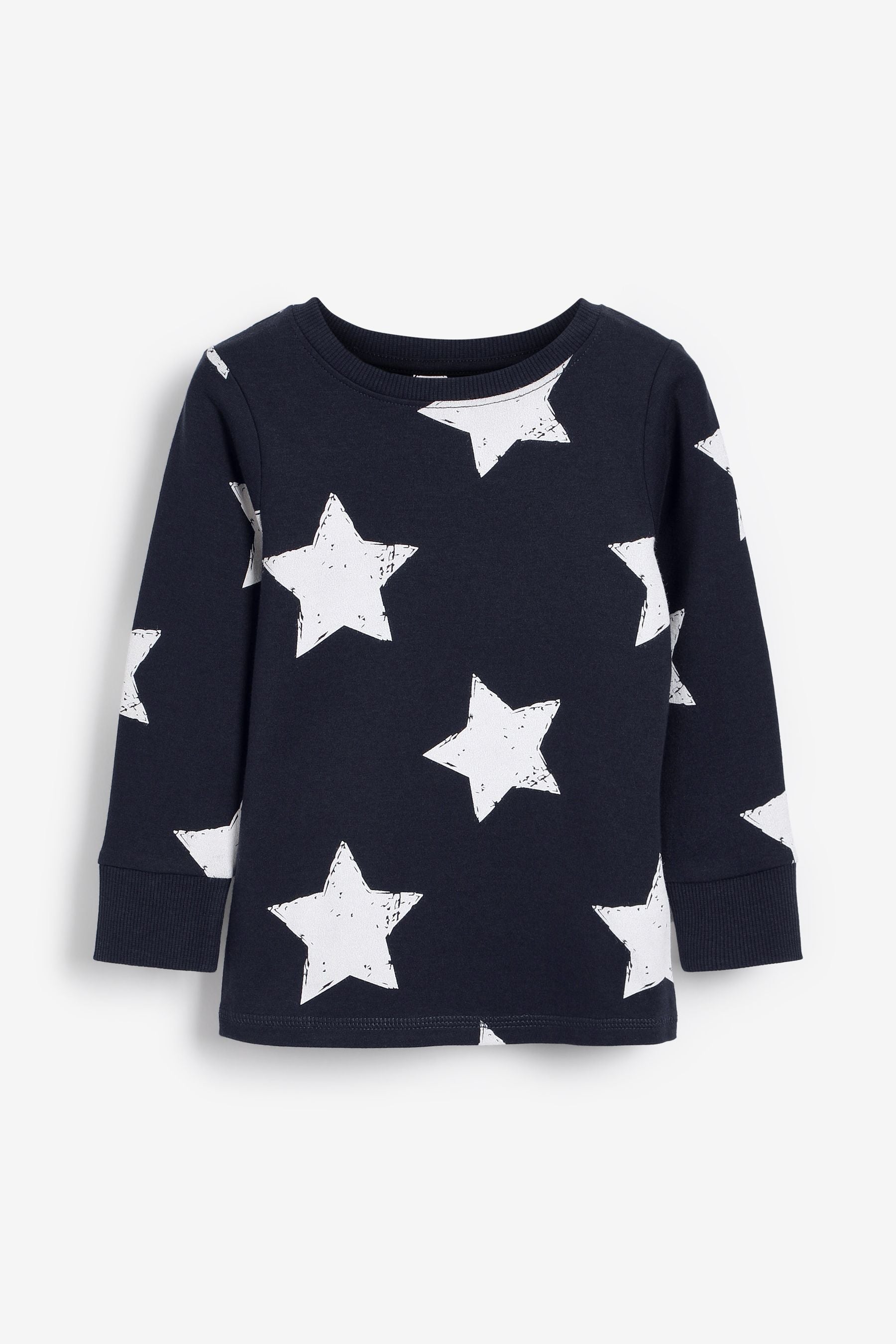 Navy Blue/White Star 3 Pack Snuggle Long Sleeve Pyjamas (9mths-10yrs)