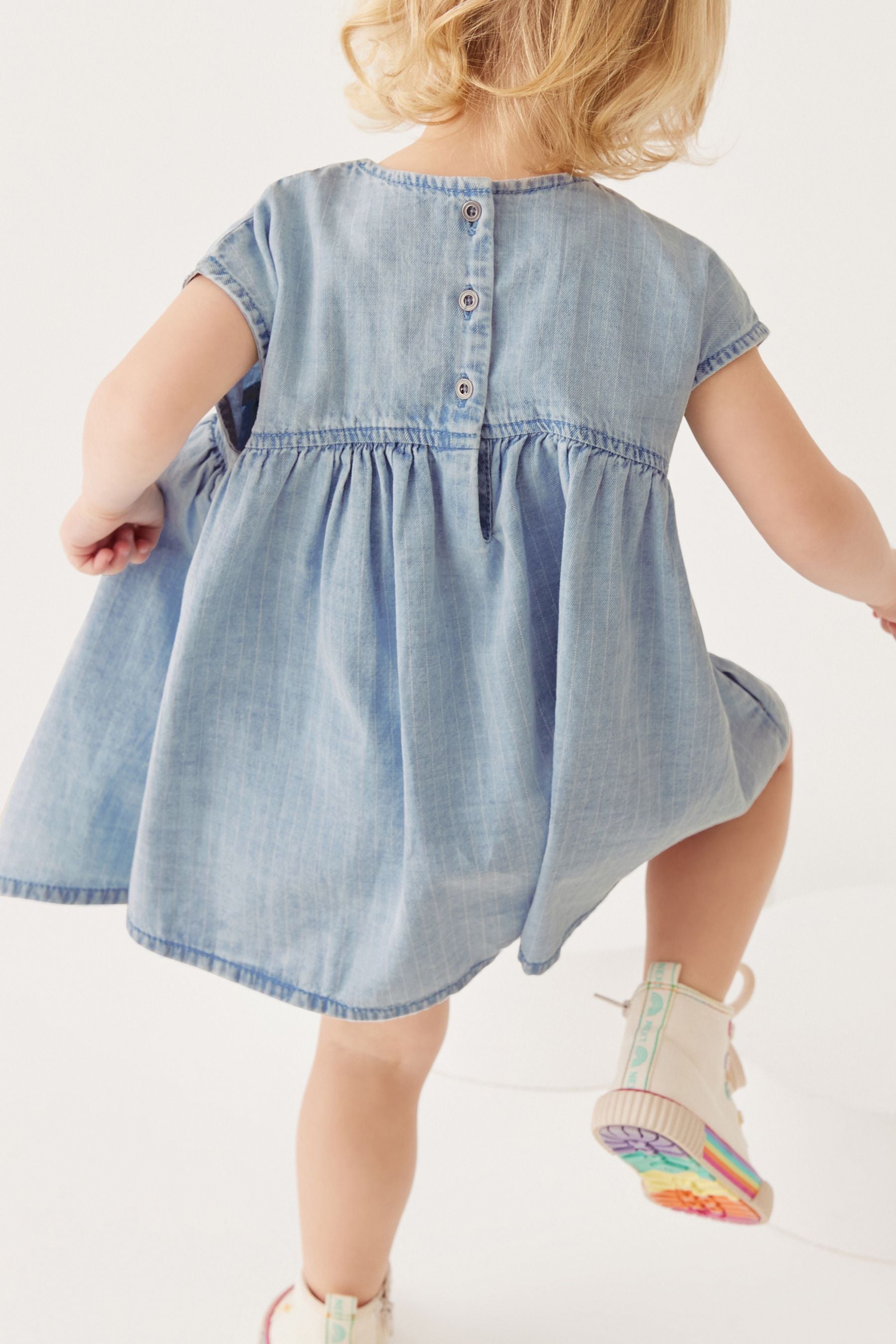 Blue Stripe Oversized Denim Dress (3mths-7yrs)