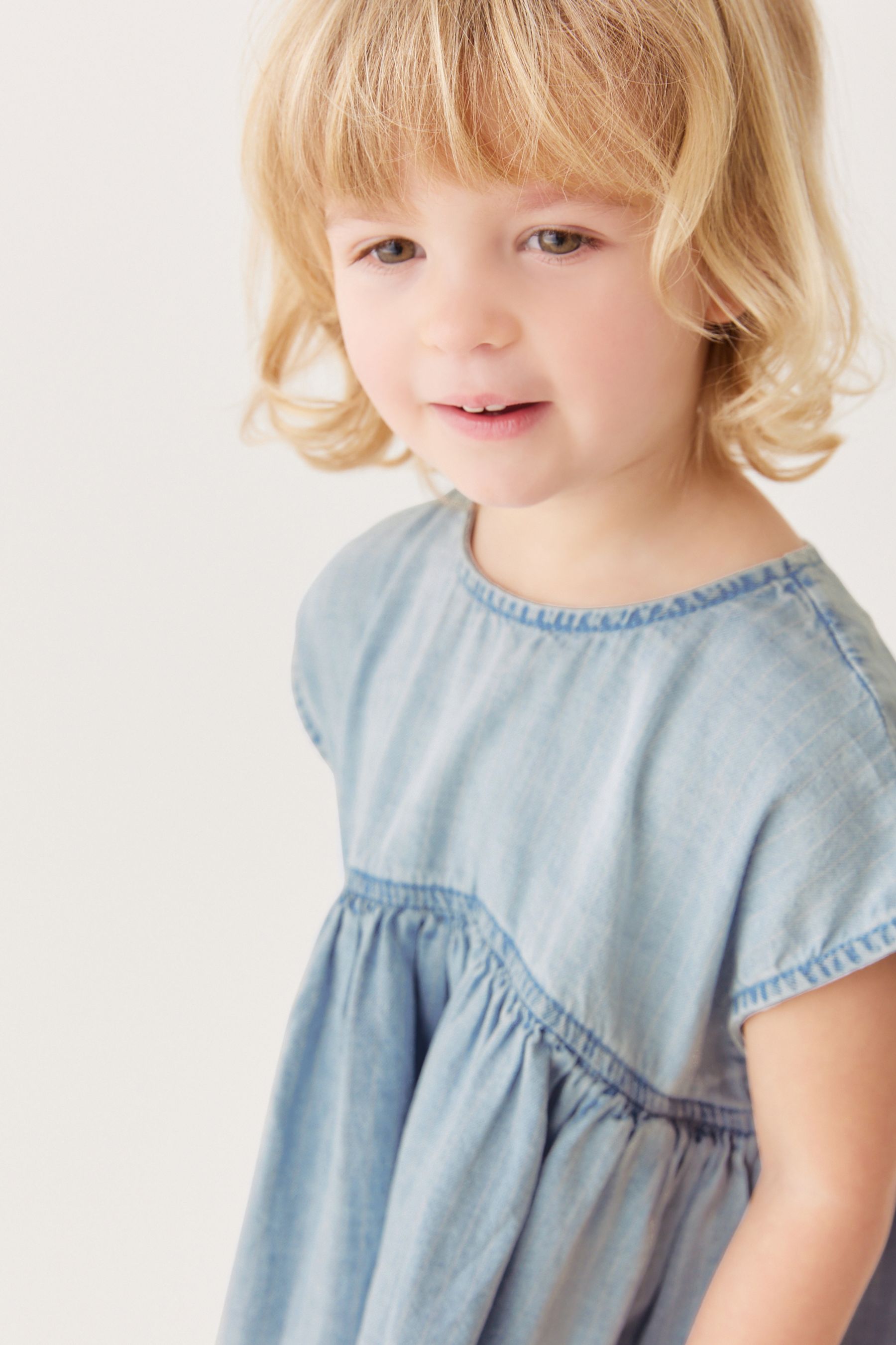 Blue Stripe Oversized Denim Dress (3mths-7yrs)