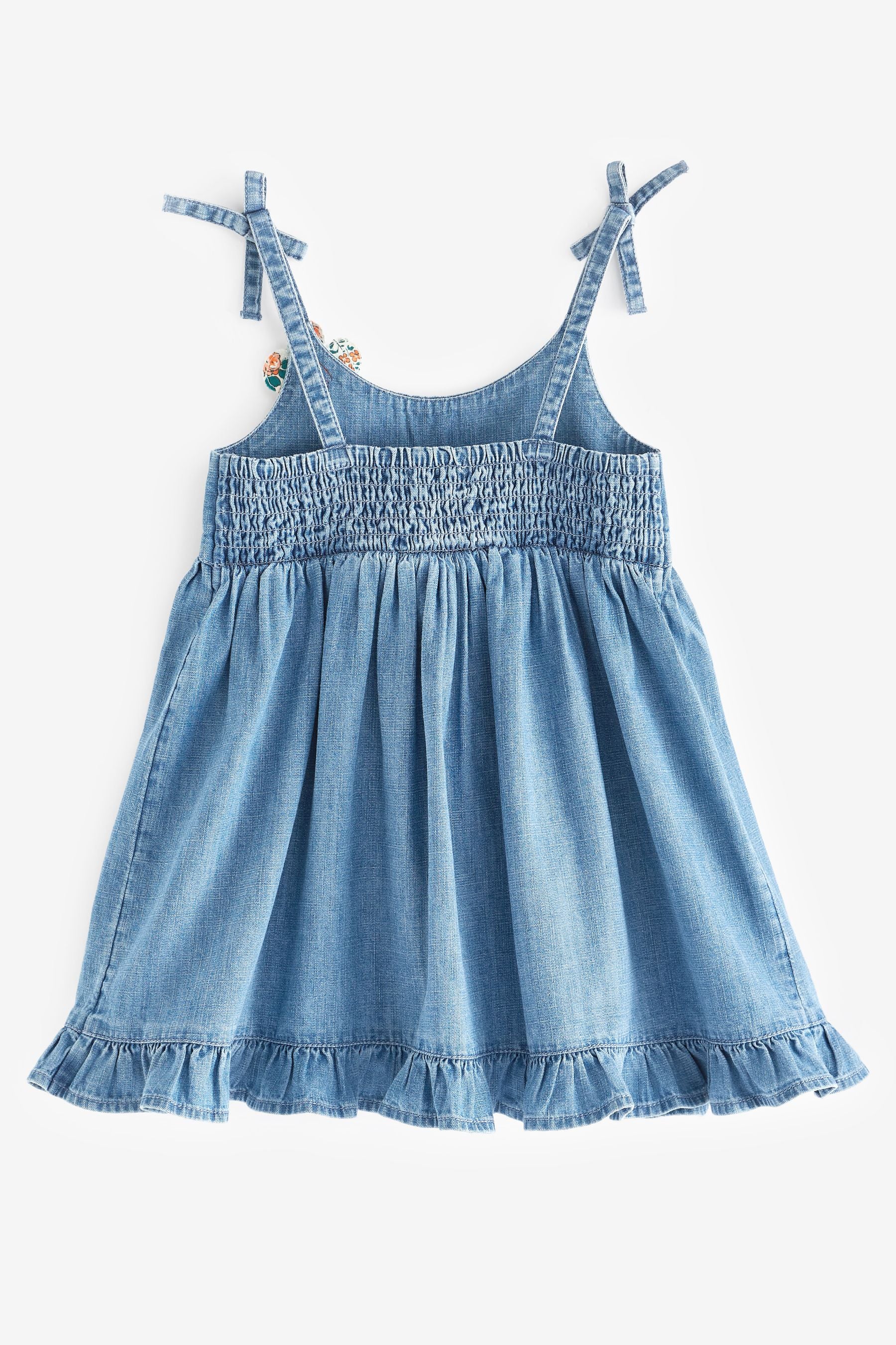 Blue Denim Patchwork Flower Dress (3mths-7yrs)