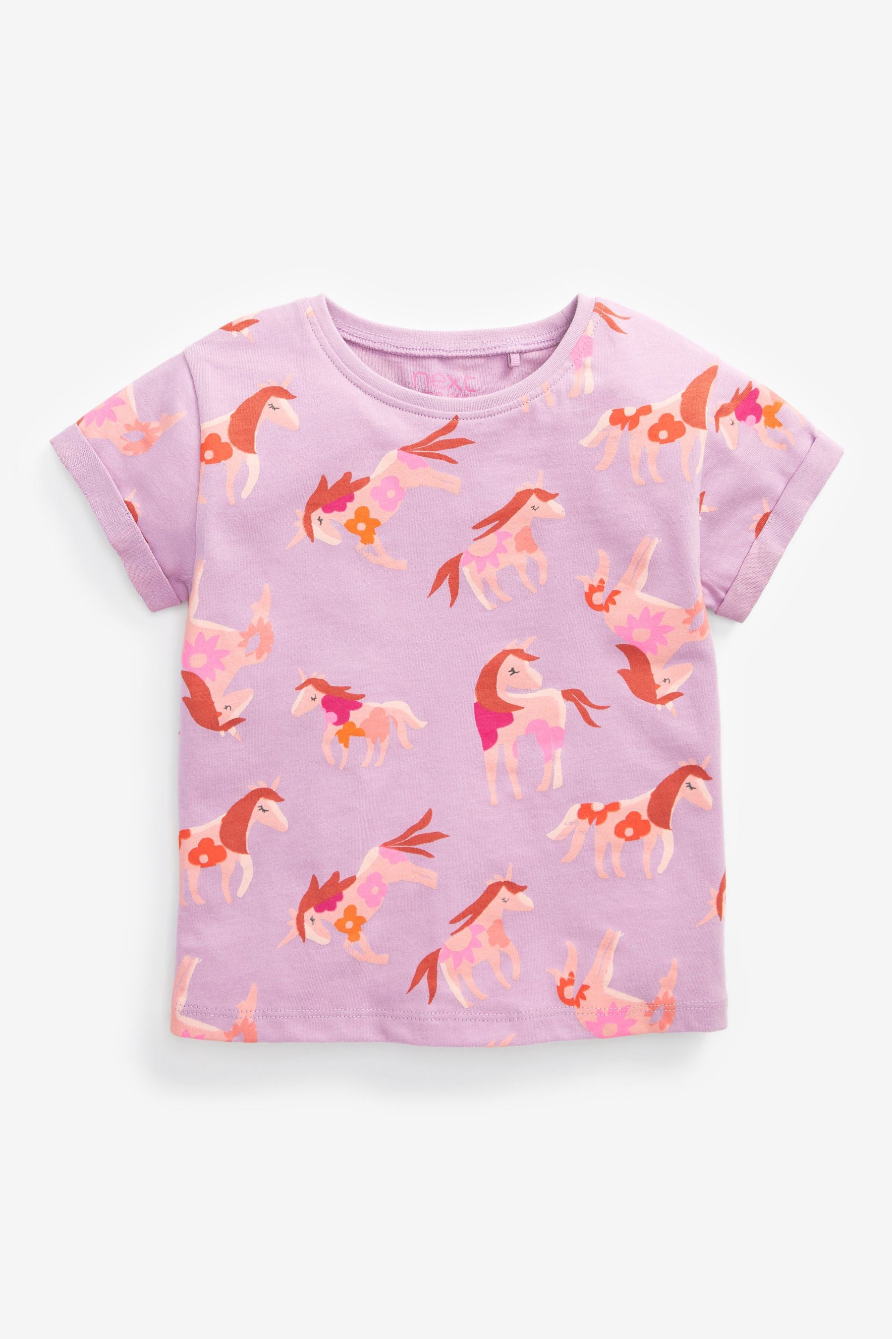 Pink/Blue Unicorn 5 Pack T-Shirts (3mths-7yrs)