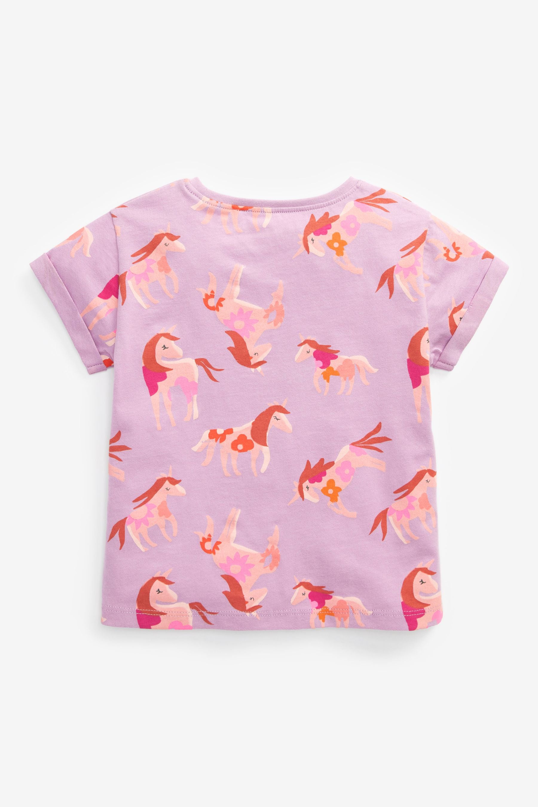 Pink/Blue Unicorn 5 Pack T-Shirts (3mths-7yrs)