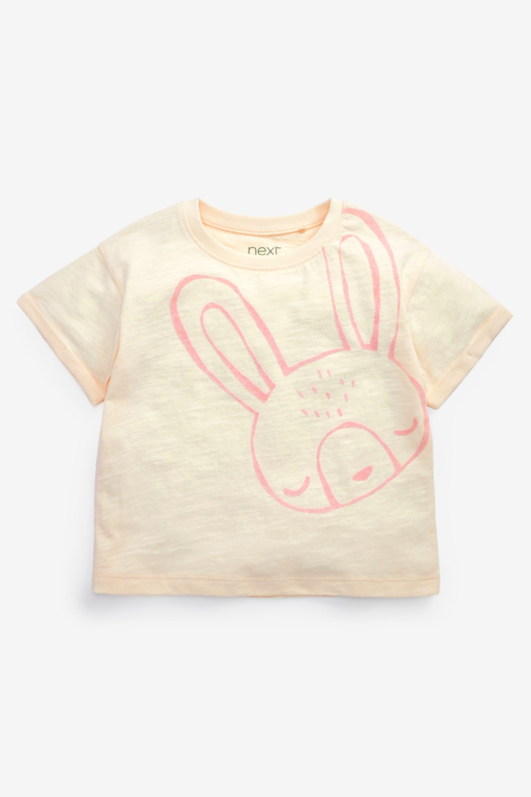 Pink/Cream Bunny 4 Pack T-Shirts (3mths-7yrs)