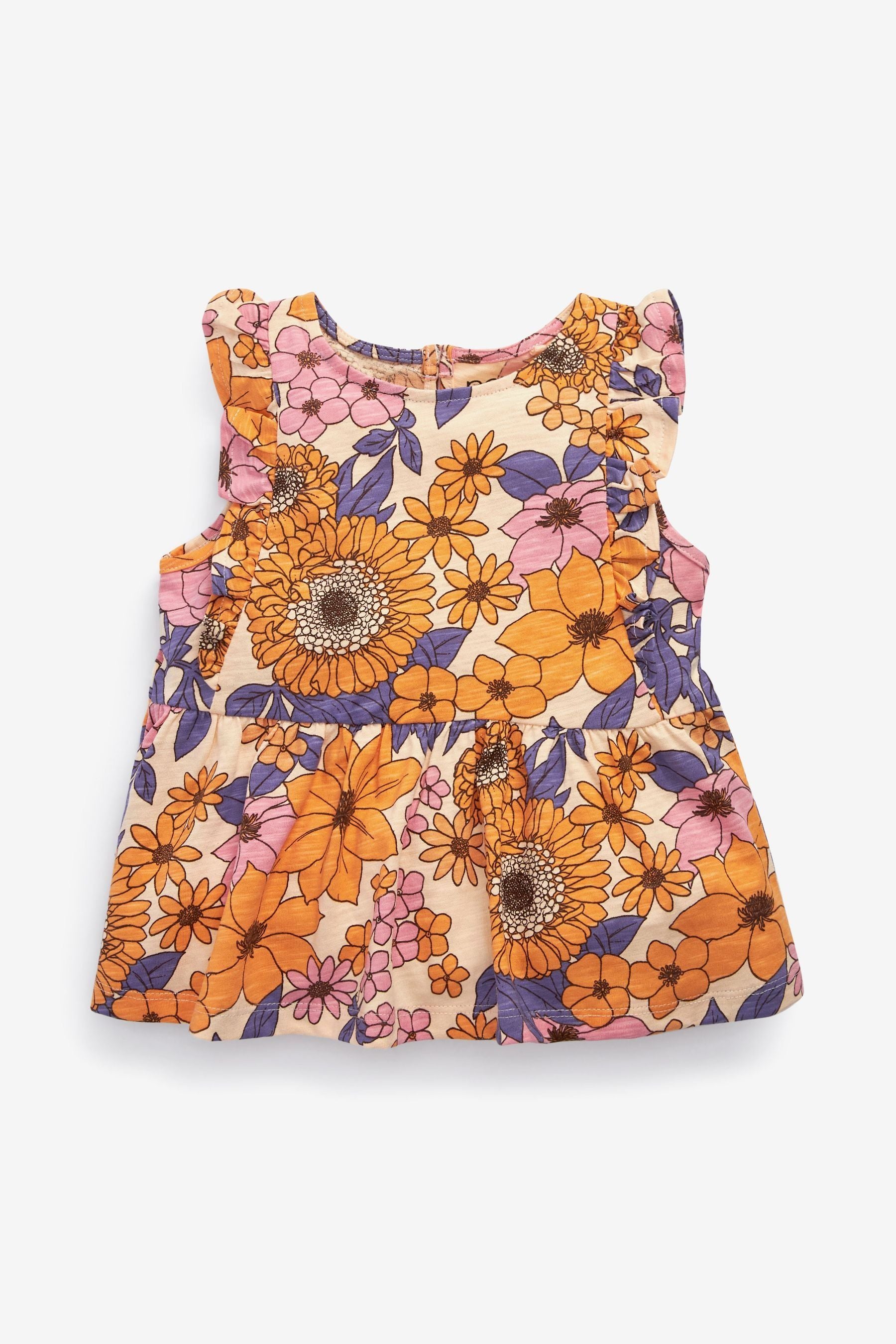 Multi Retro Floral 5 Pack Jersey Vests (3mths-7yrs)