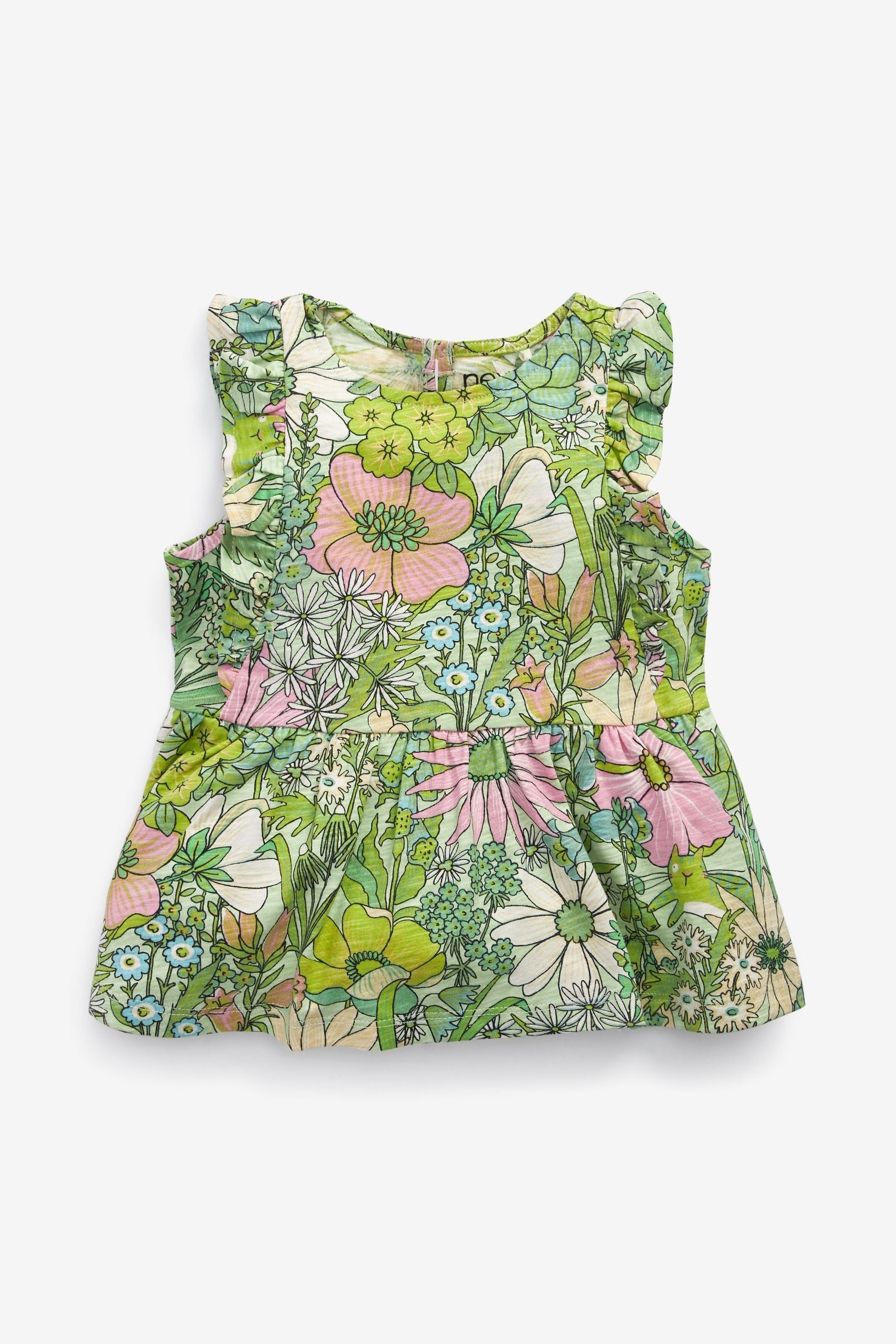 Multi Retro Floral 5 Pack Jersey Vests (3mths-7yrs)