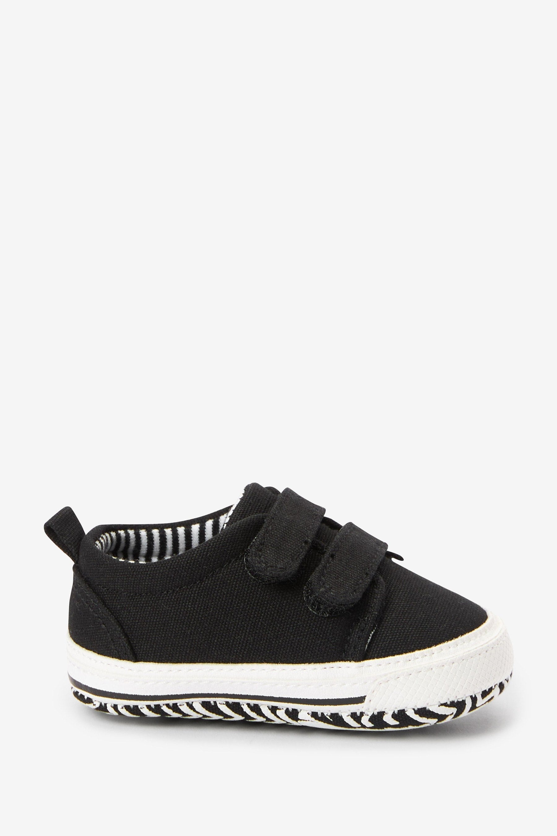 Black Two Strap Baby Trainers (0-24mths)