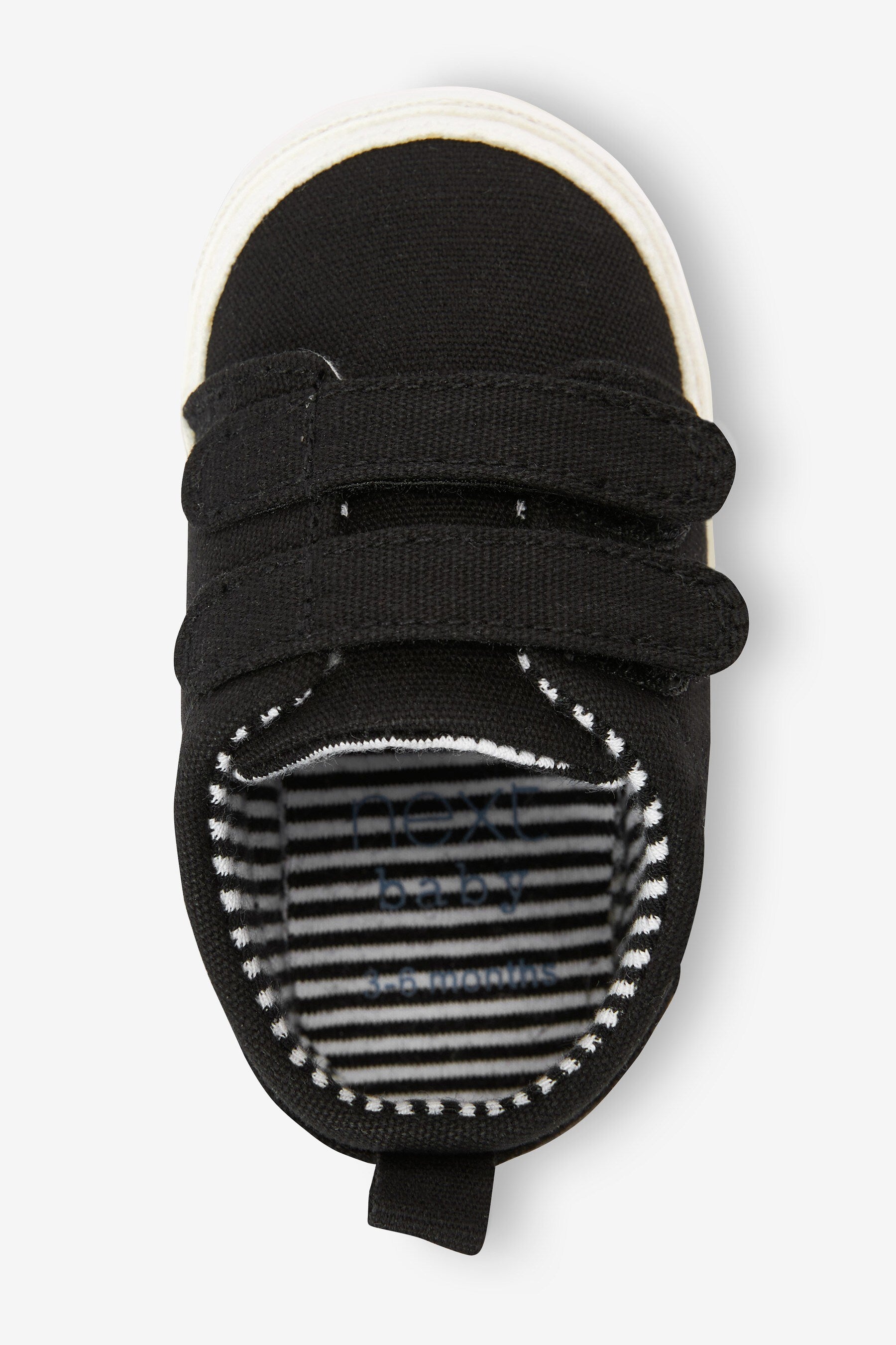 Black Two Strap Baby Trainers (0-24mths)