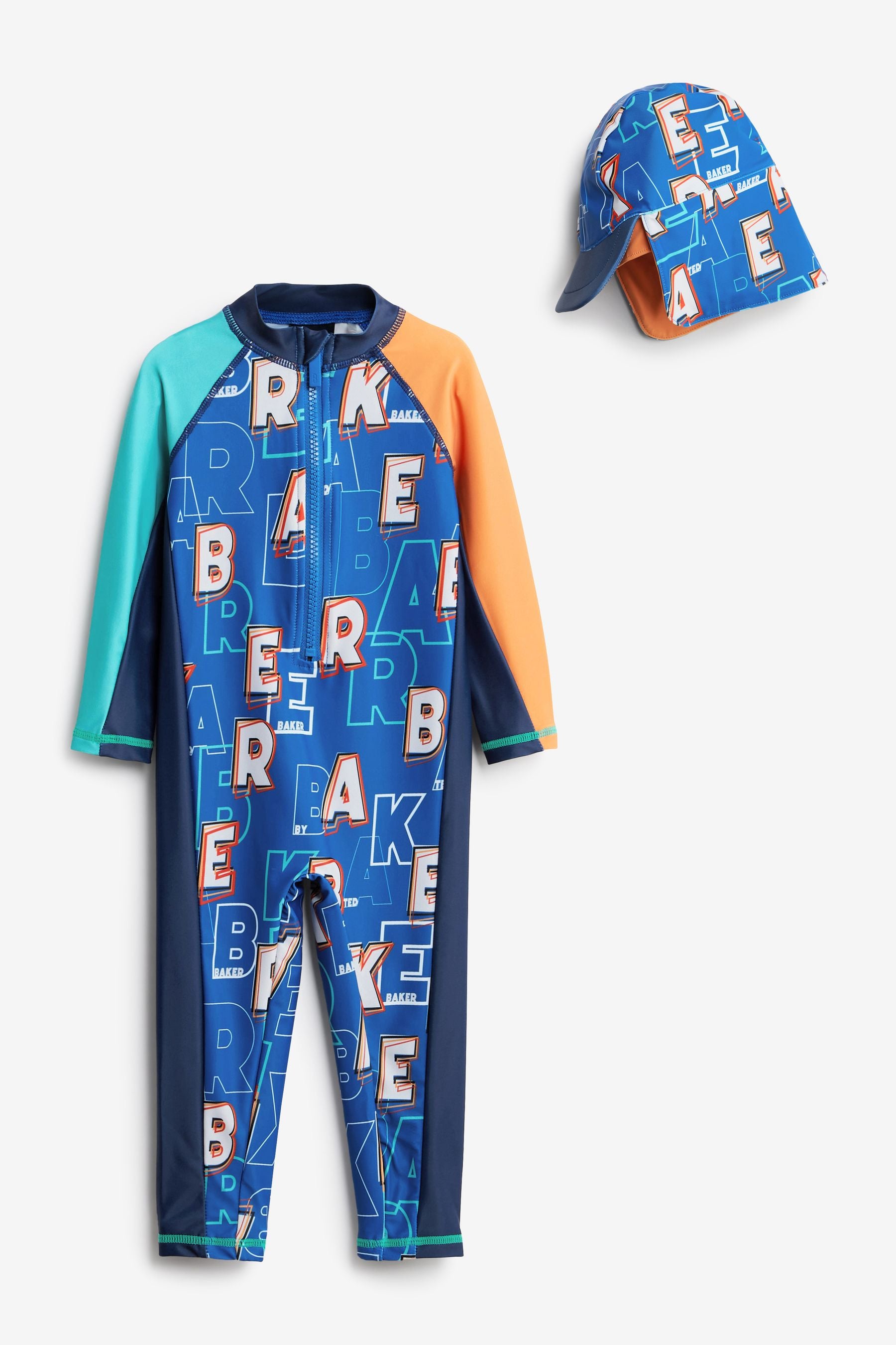 Baker by Ted Baker Blue Letter Print Sunsafe Suit