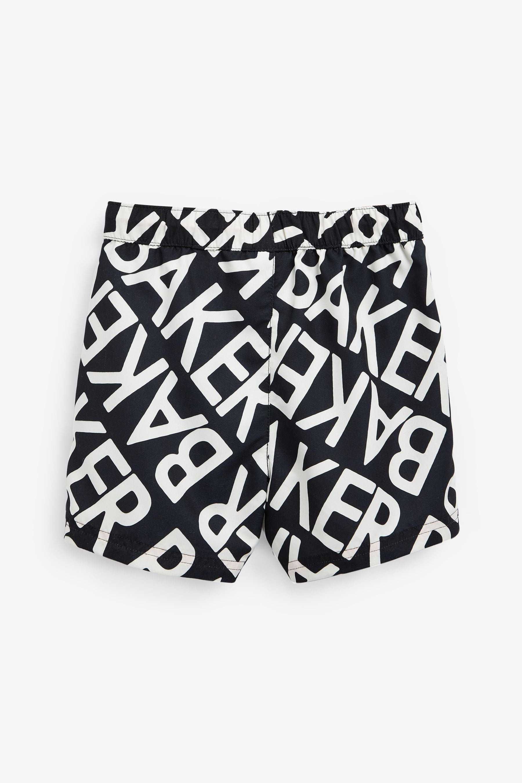 Black Baker by Ted Baker Black Letter Print Swim Shorts