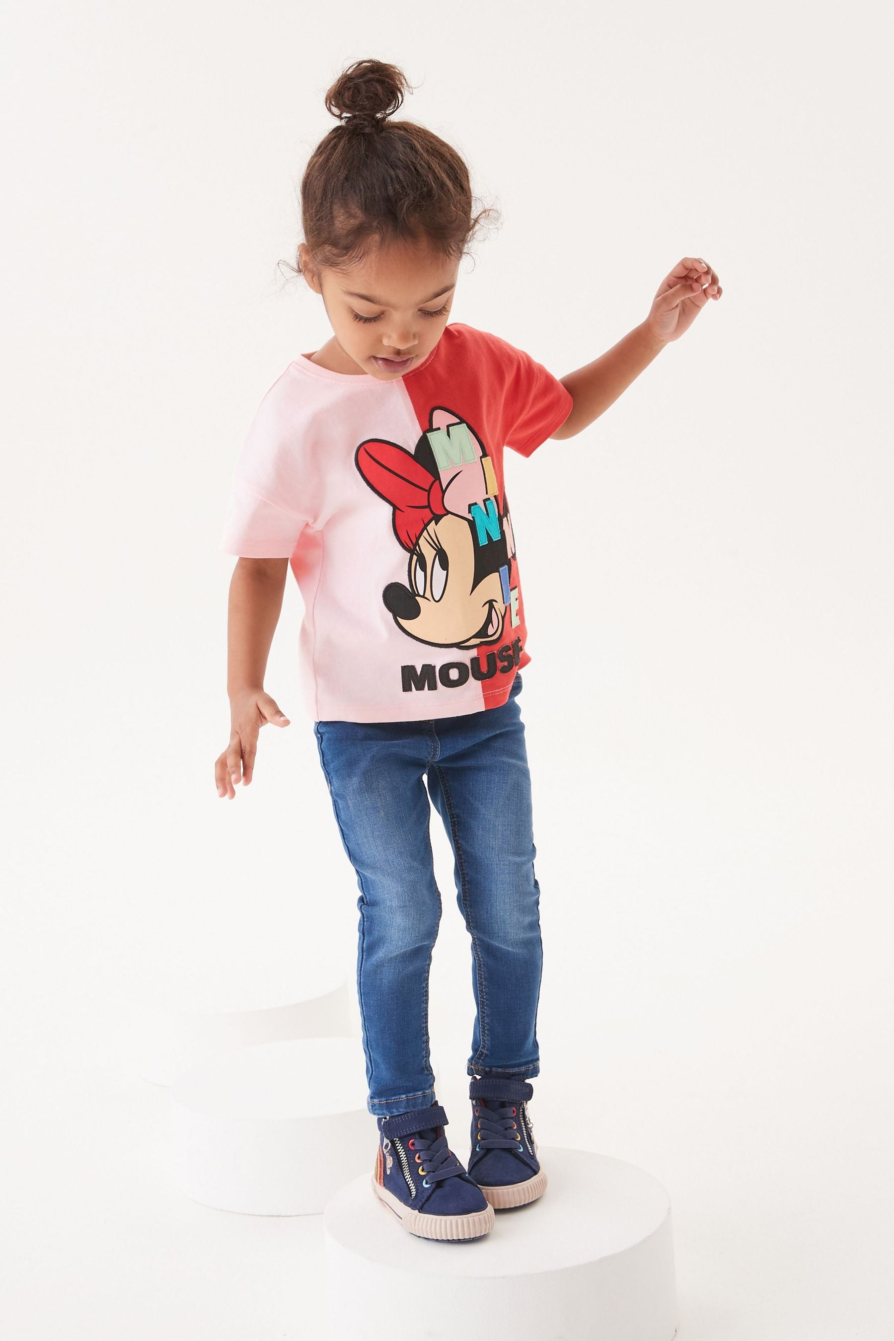 Red/Pink Disney Minnie Mouse Embroidered T-Shirt (3mths-7yrs)